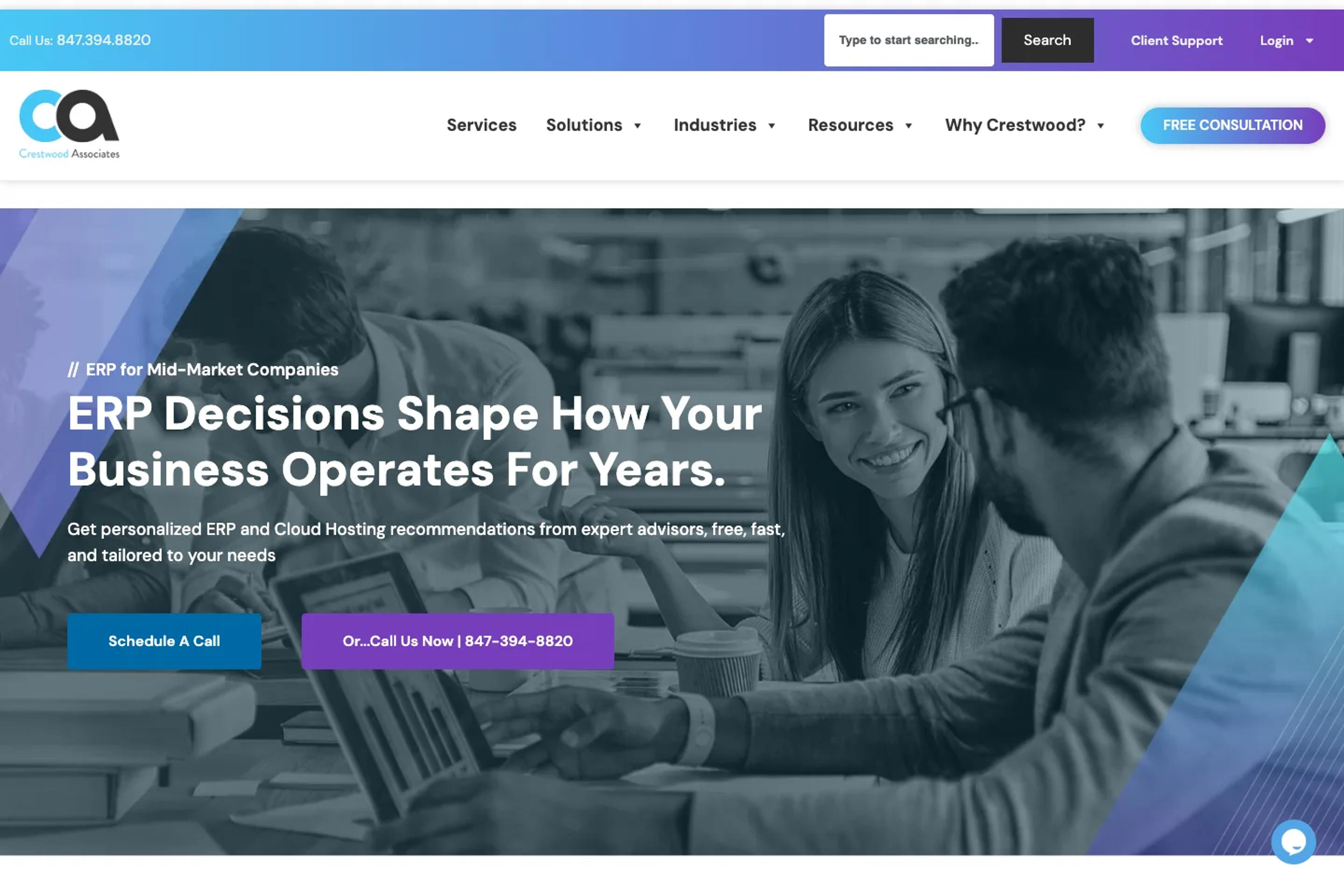 Crestwood Associates website homepage