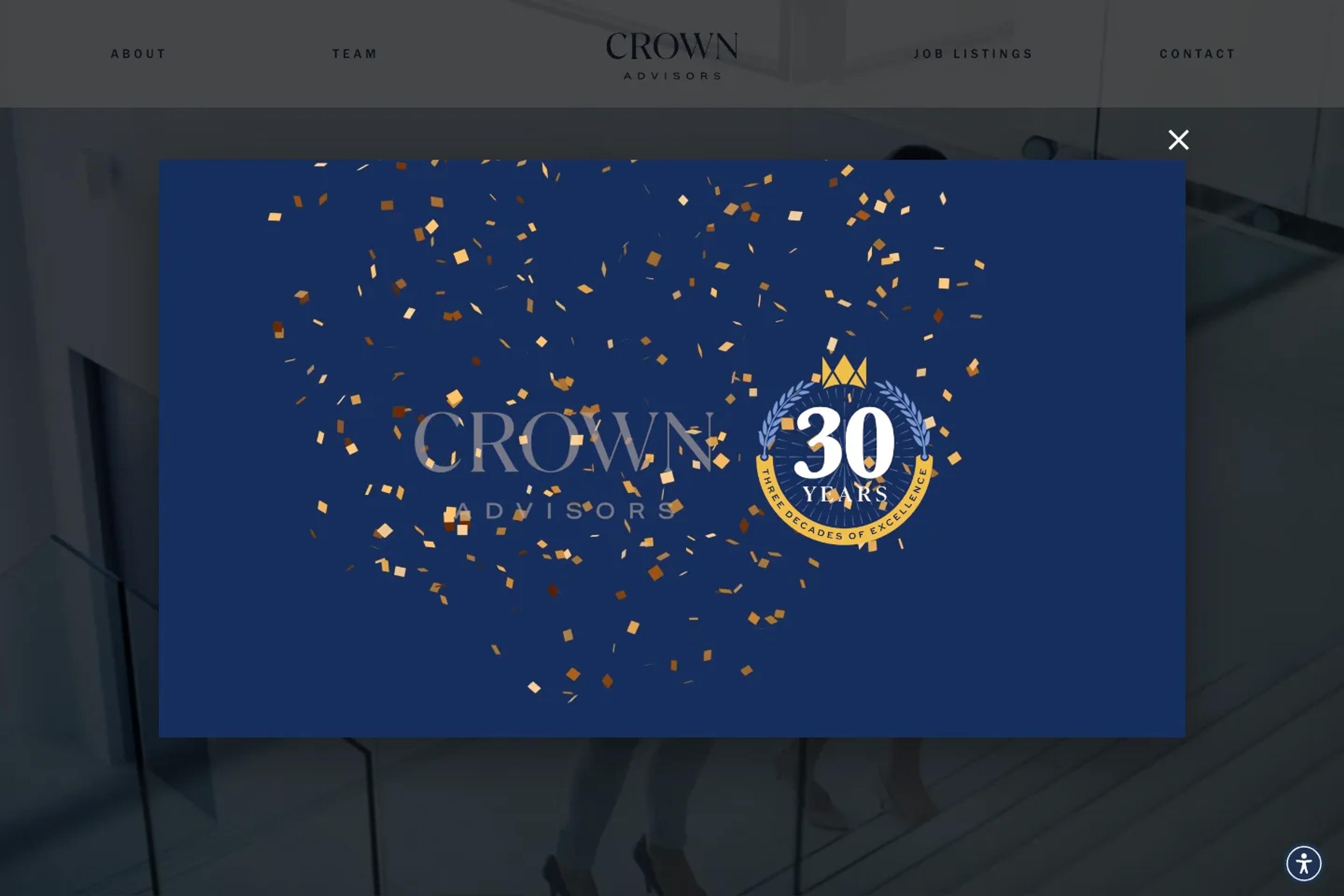 Crown Advisors website homepage