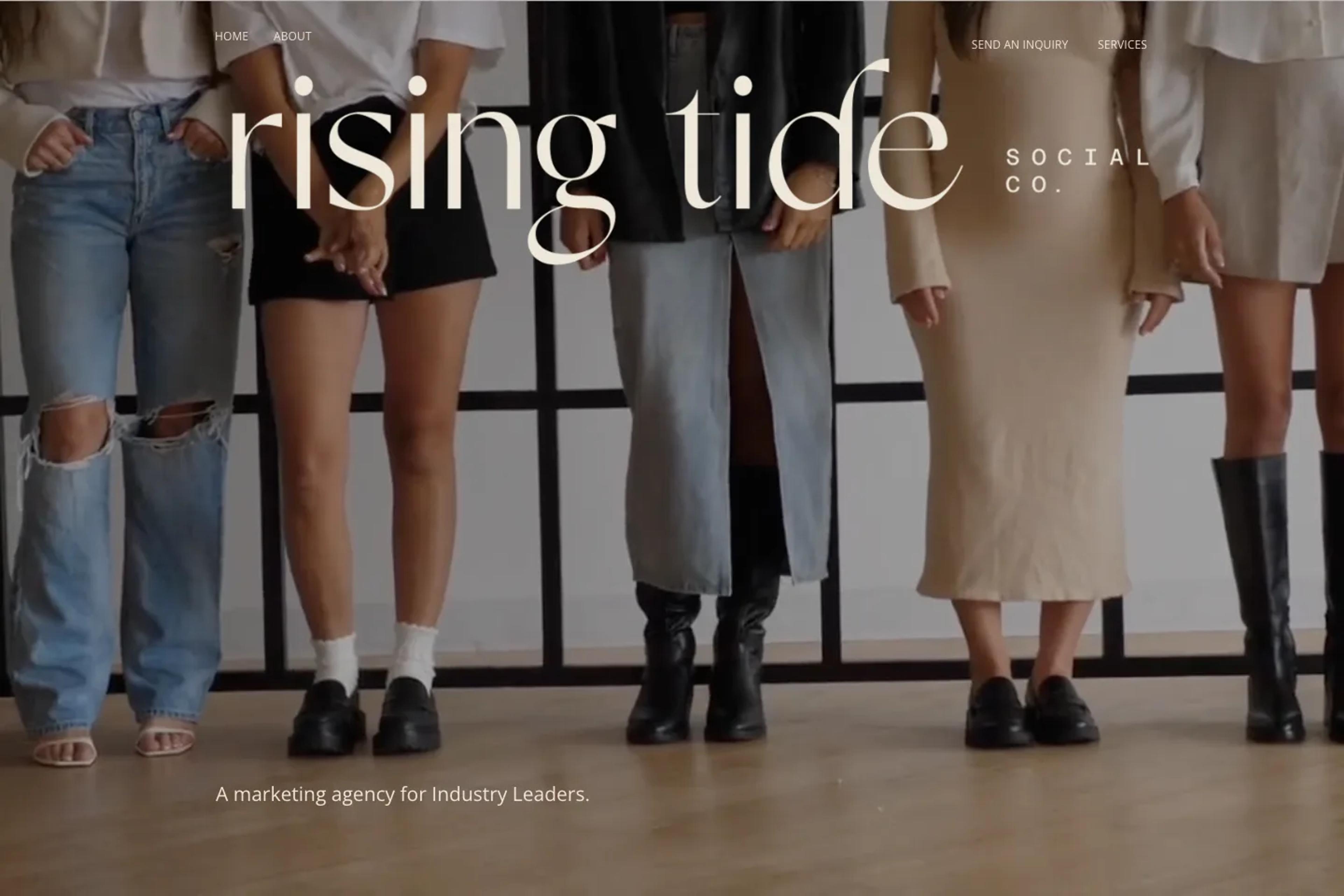 Rising Tide Social website homepage