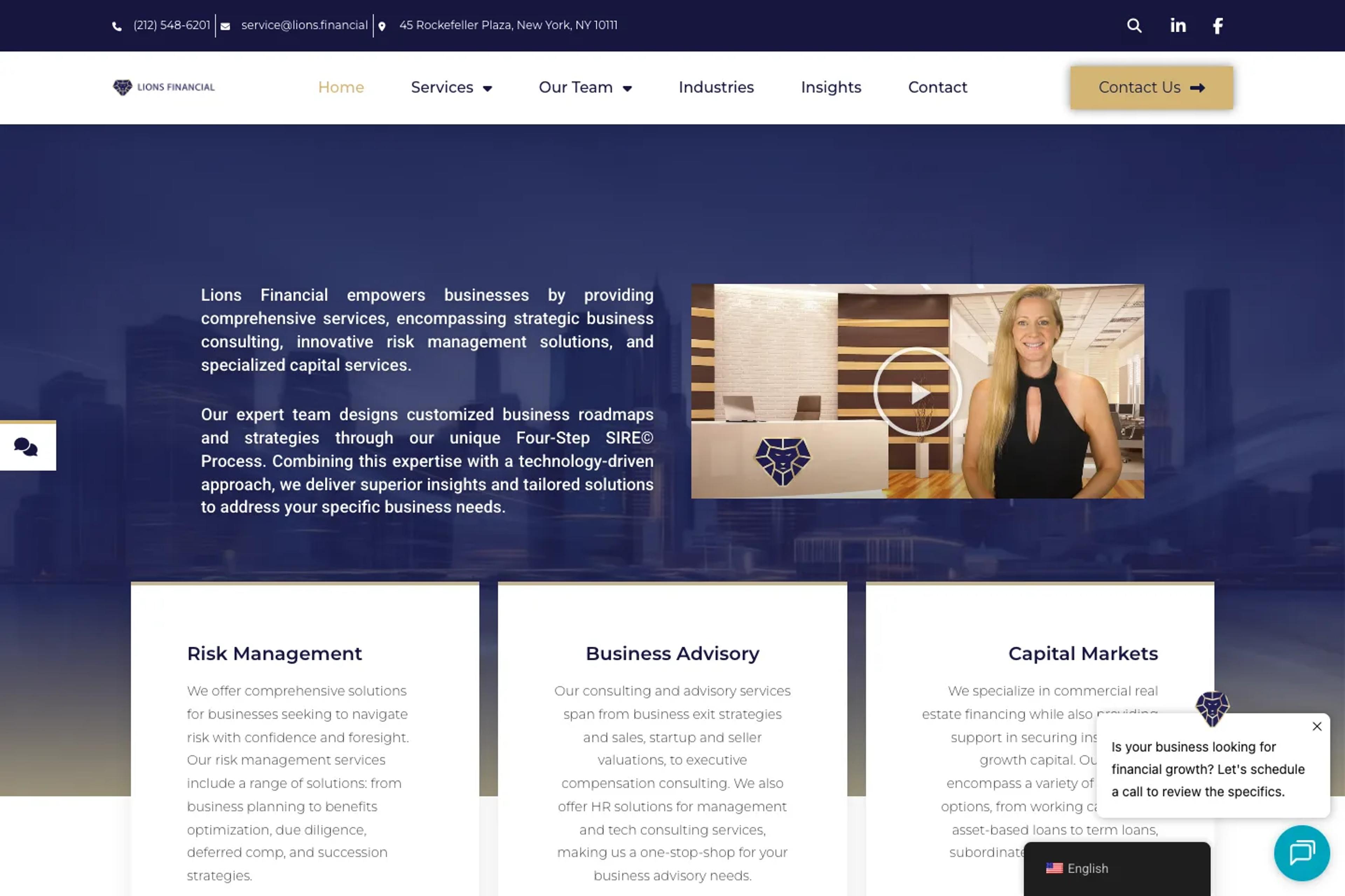 Lions Financial website homepage