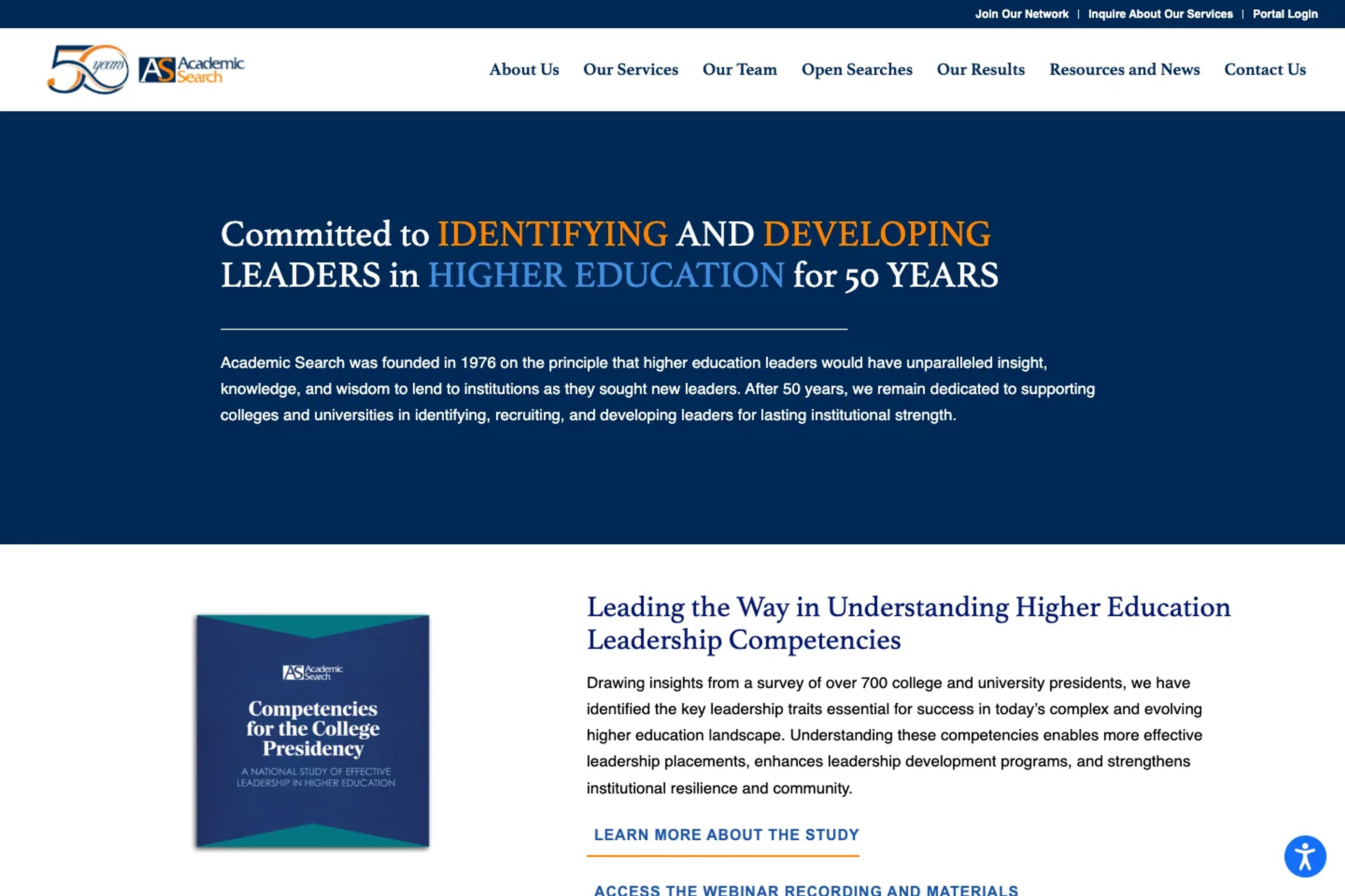 Academic Search website homepage