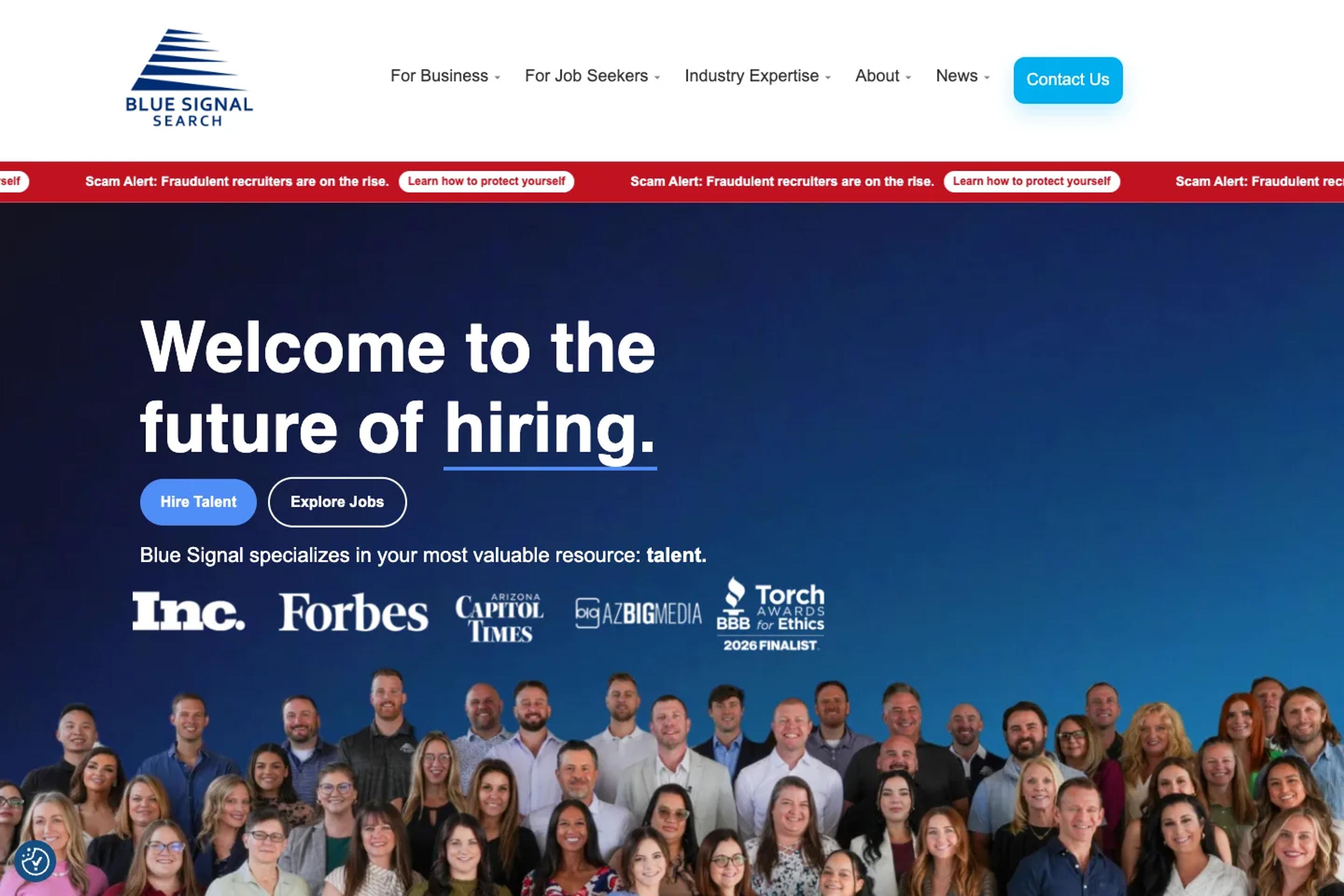 Blue Signal Search website homepage