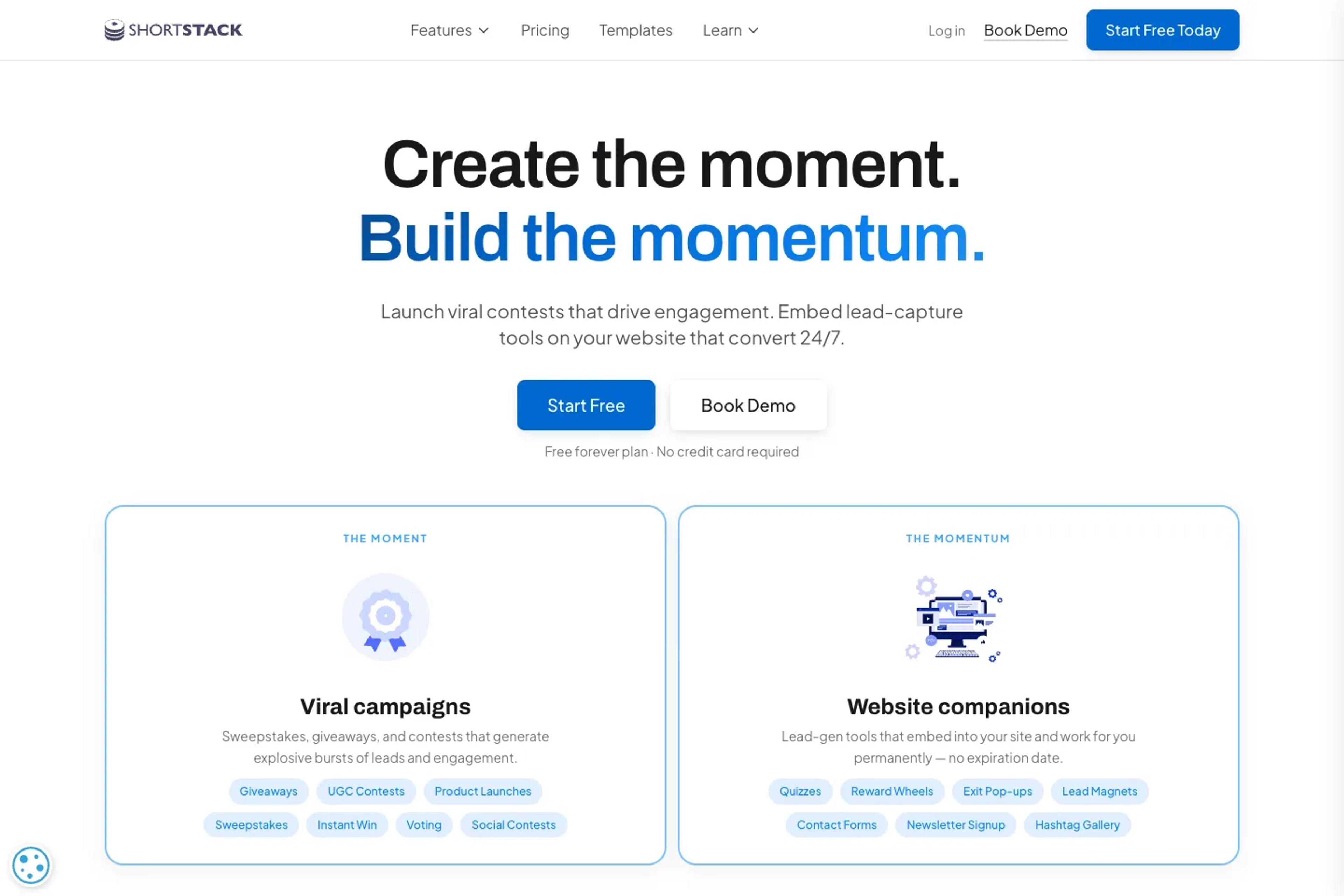 ShortStack website homepage