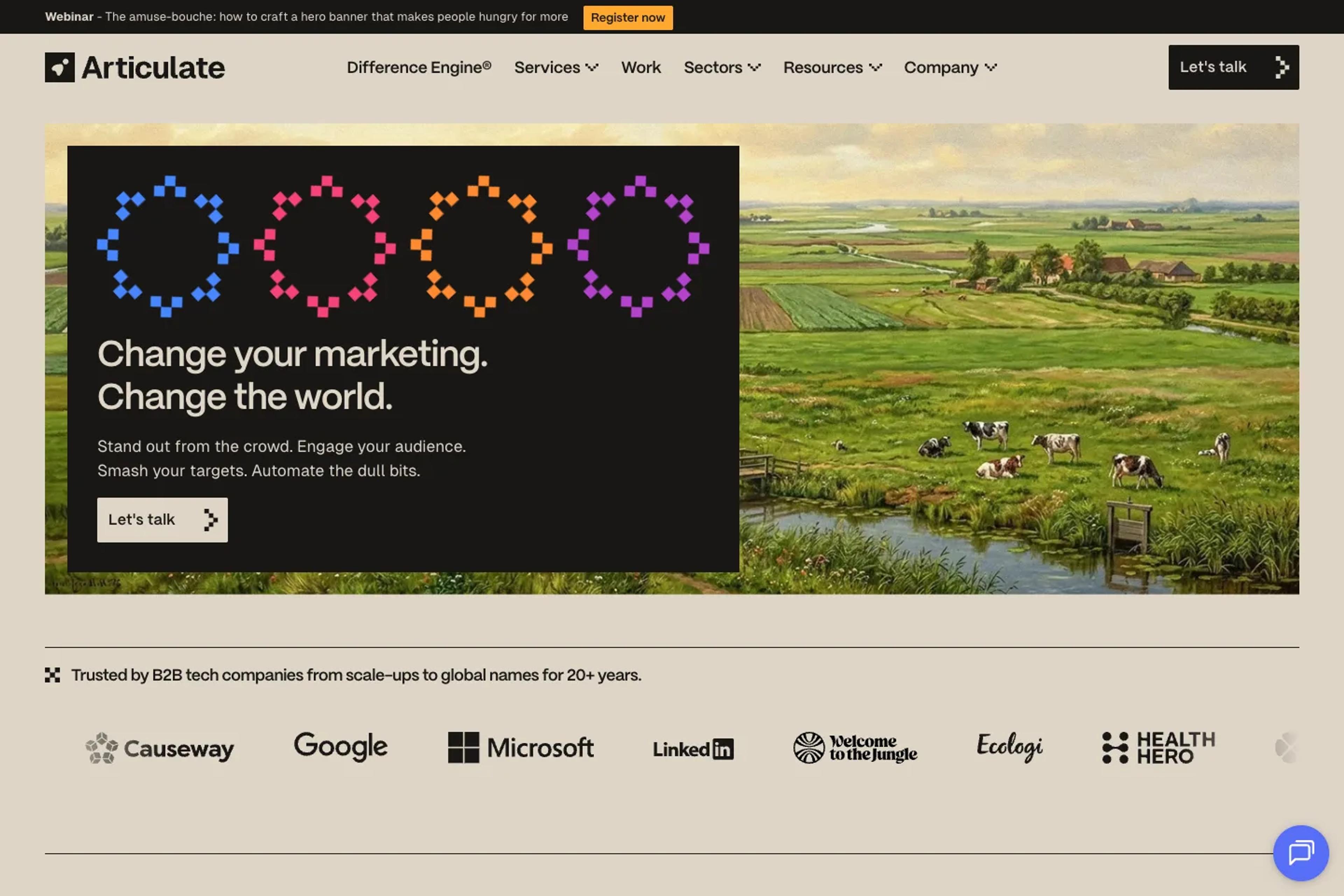 Articulate Marketing website homepage