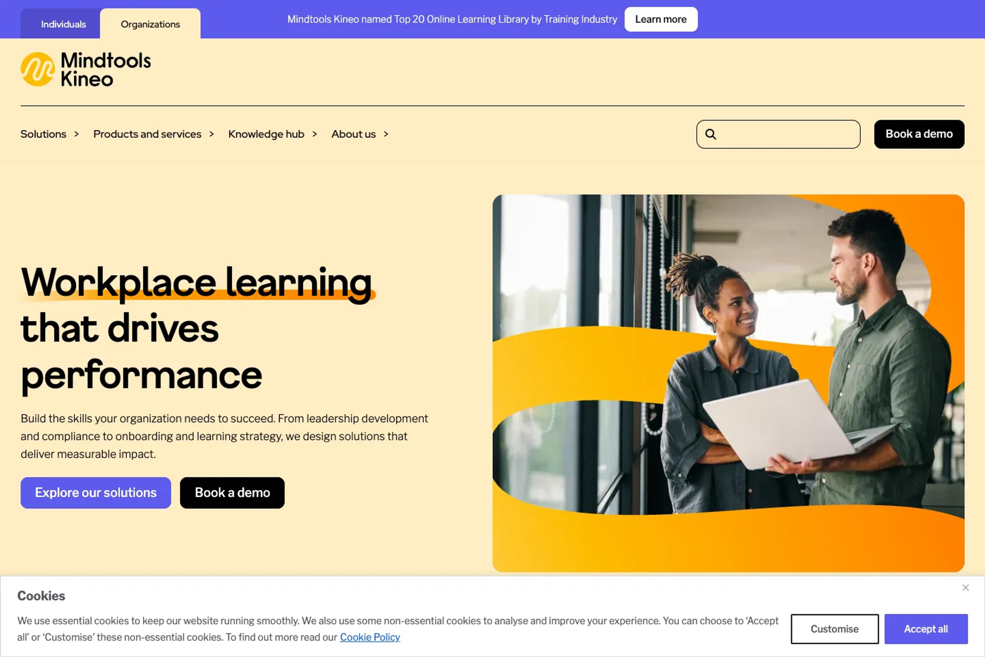 Mindtools Kineo website homepage
