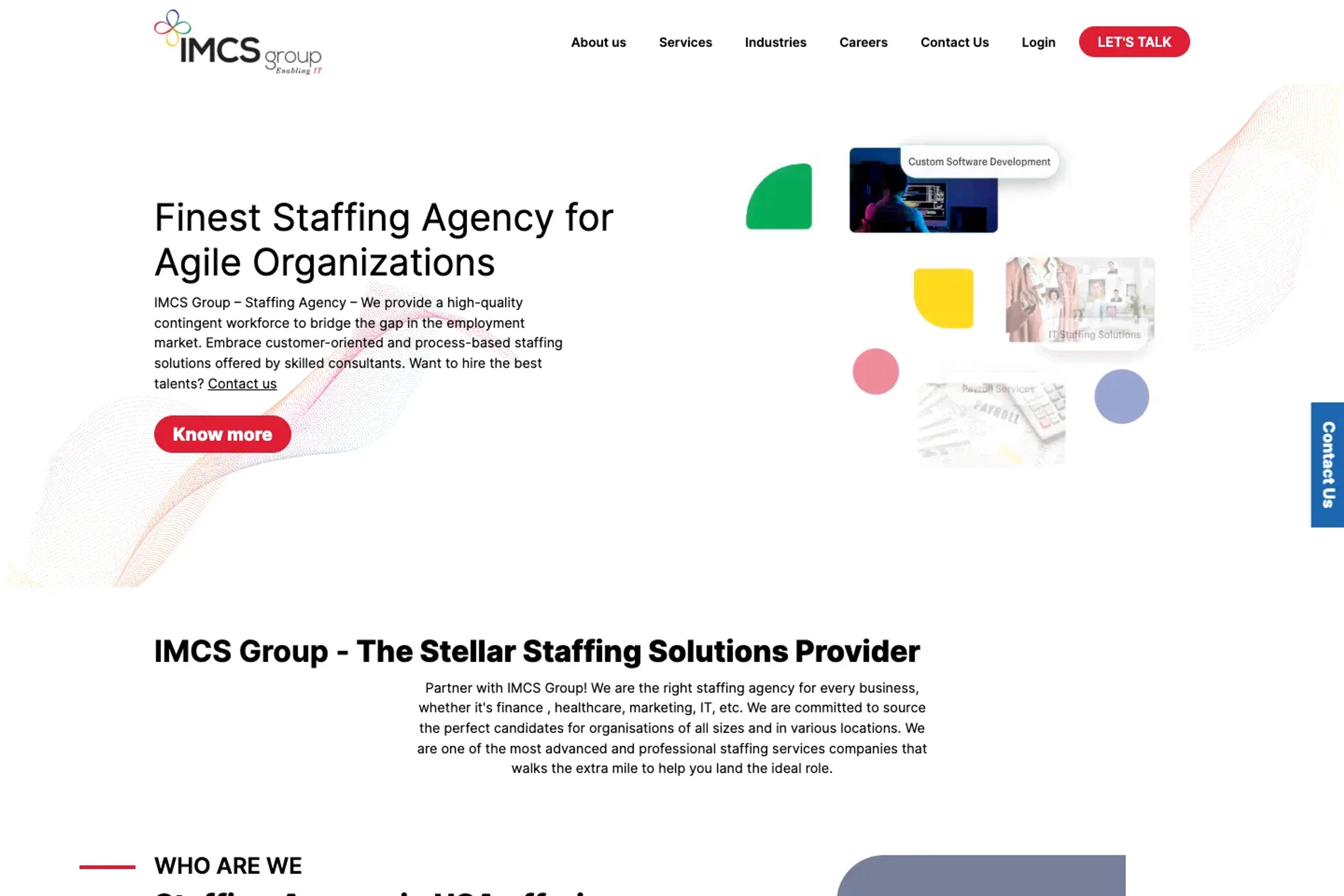 IMCS Group website homepage