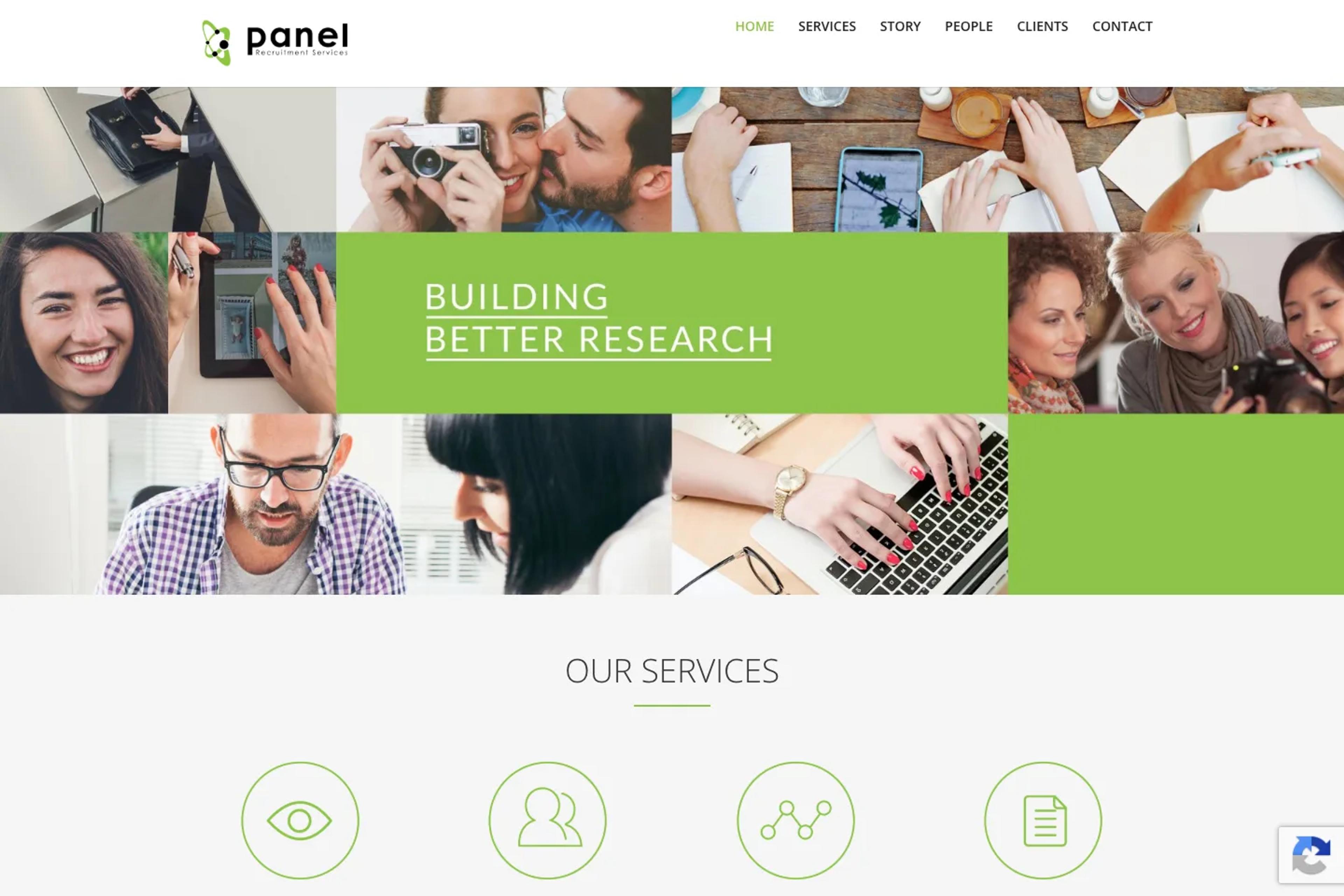 Panel Recruitment Services website homepage
