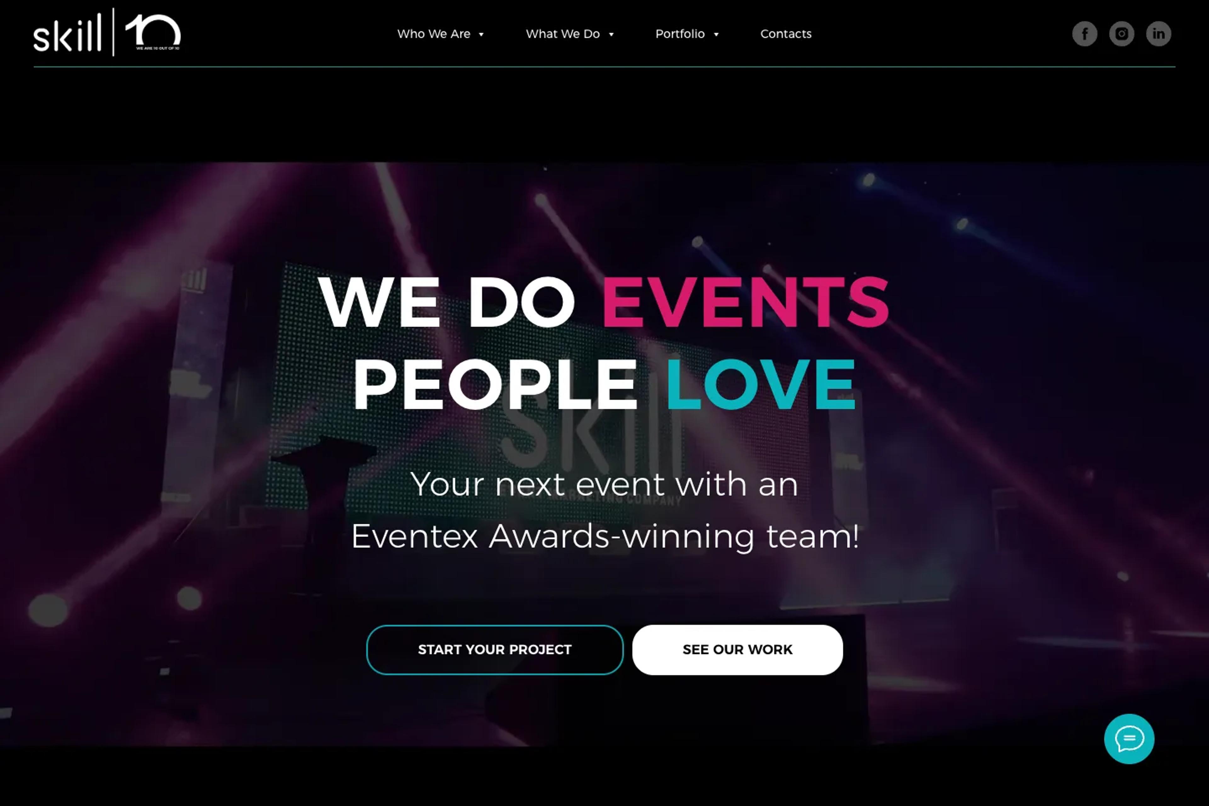 Skill Event Marketing Company website homepage