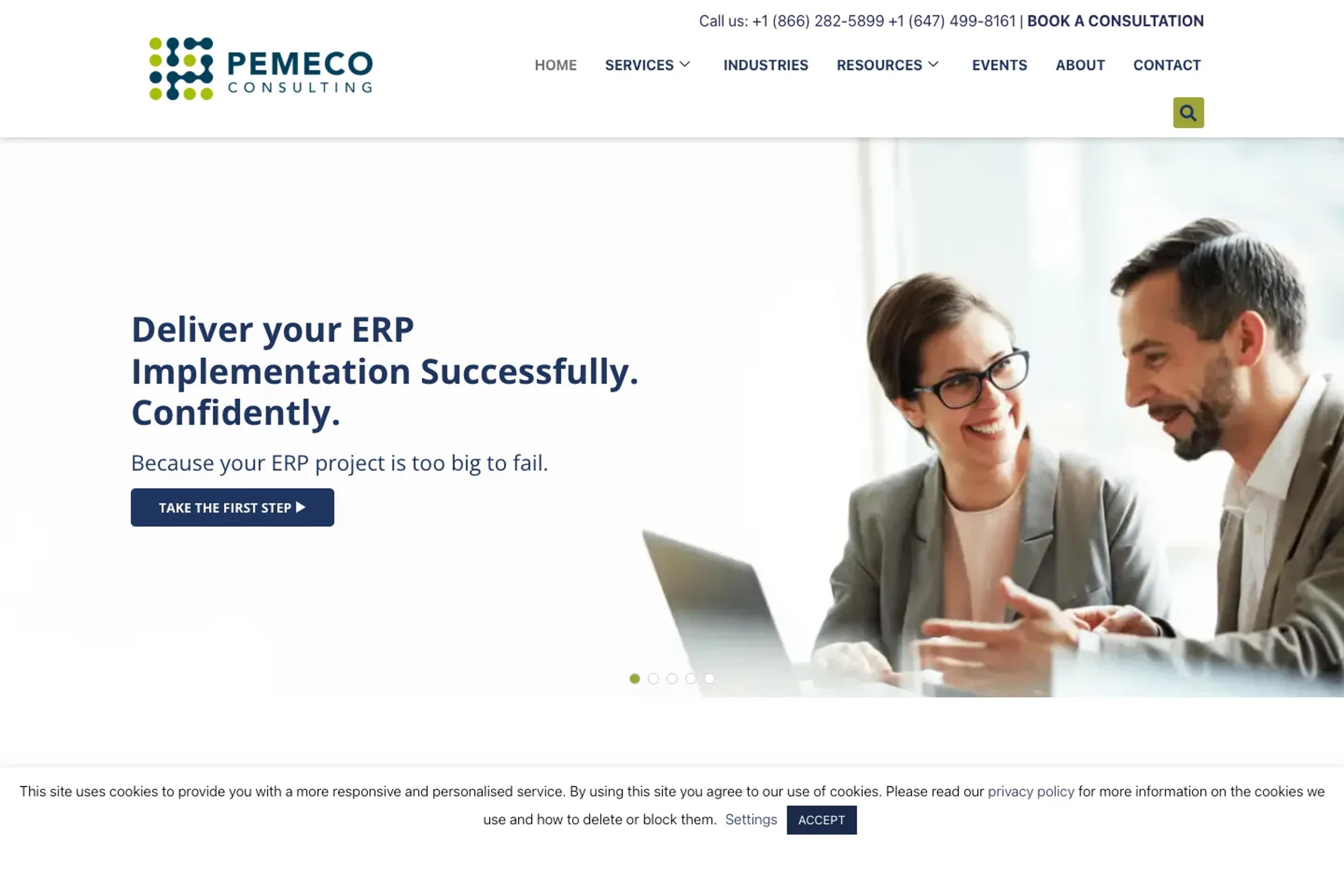 Pemeco Consulting website homepage