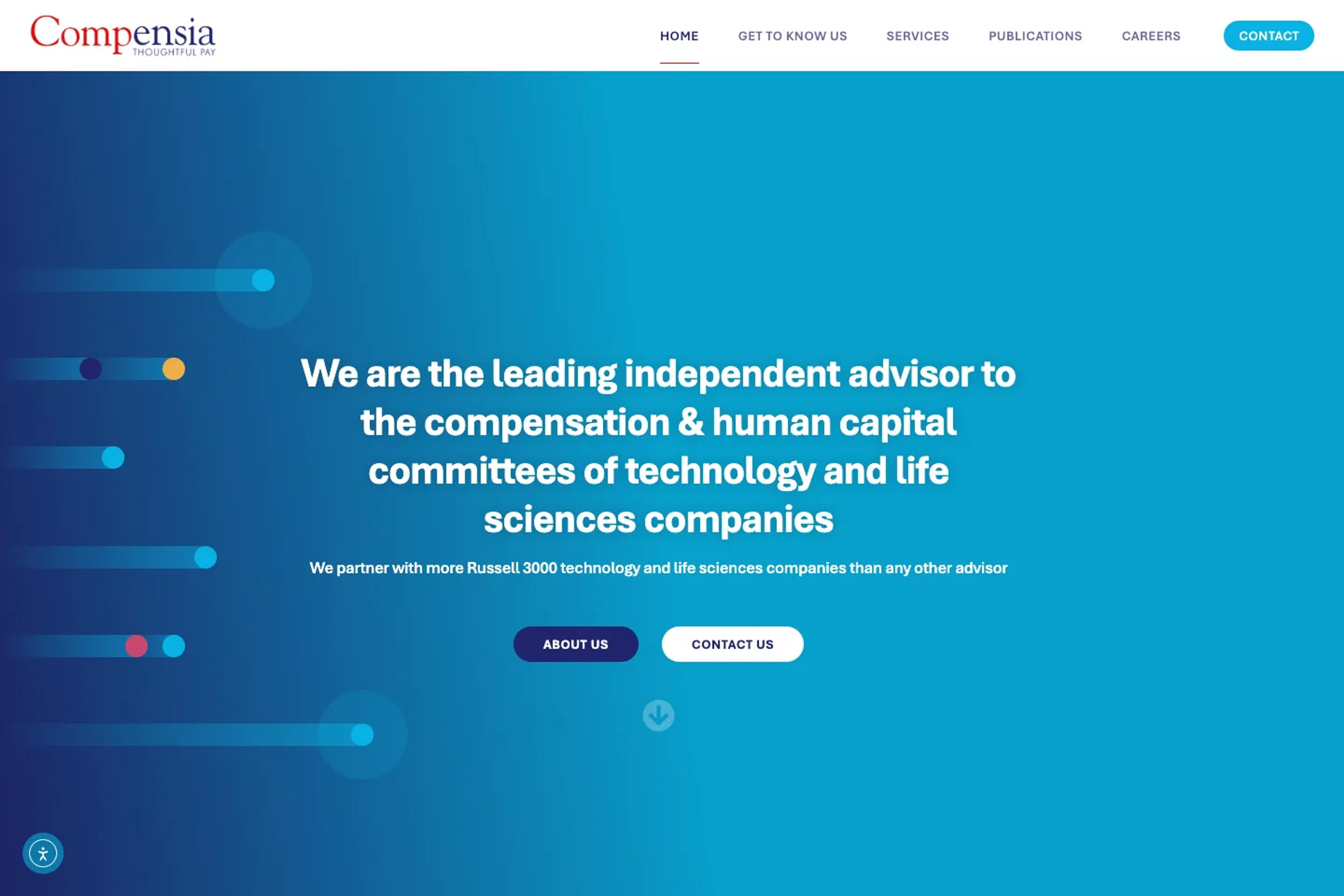 Compensia website homepage