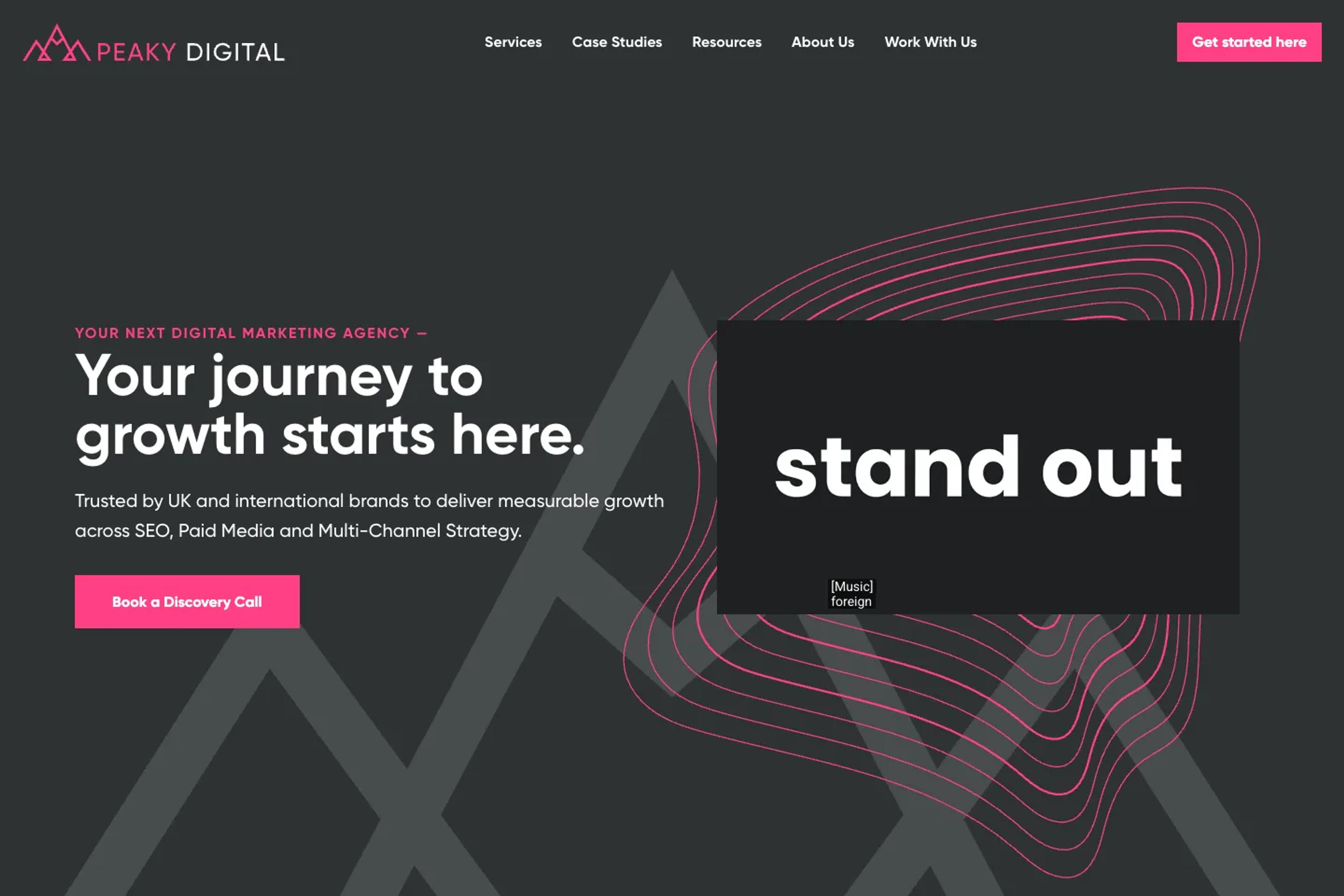 Peaky Digital website homepage