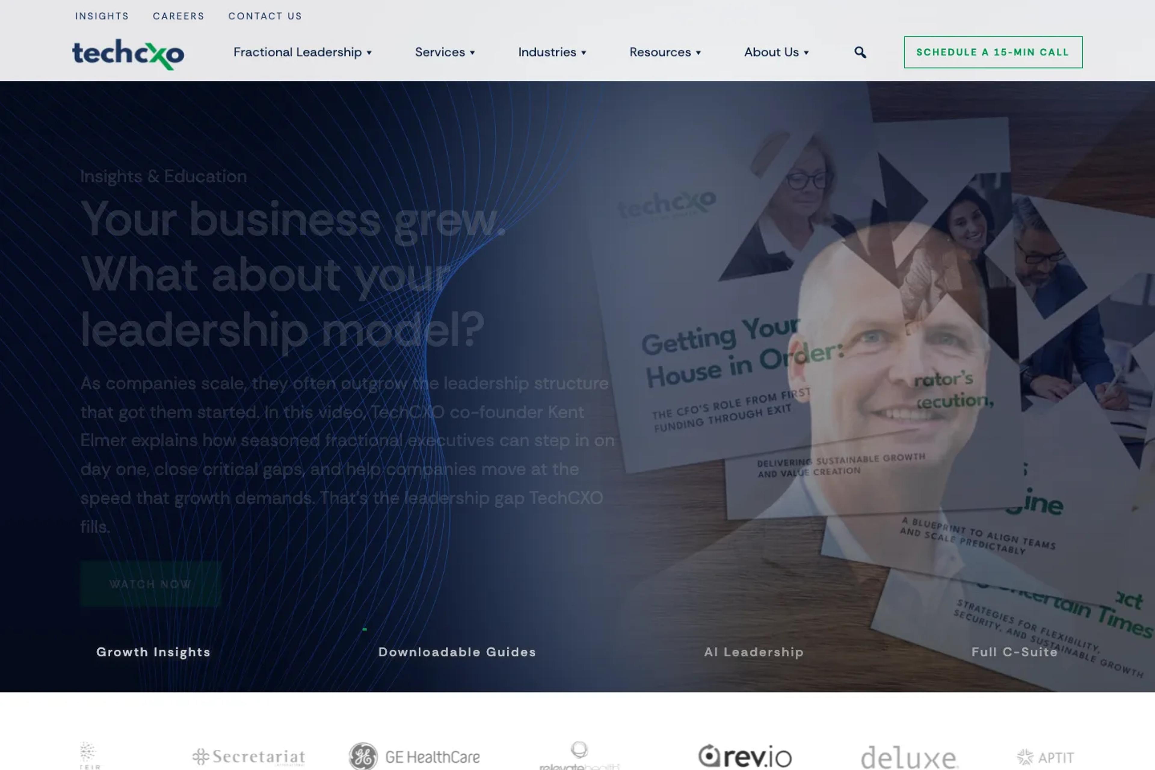 TechCXO website homepage