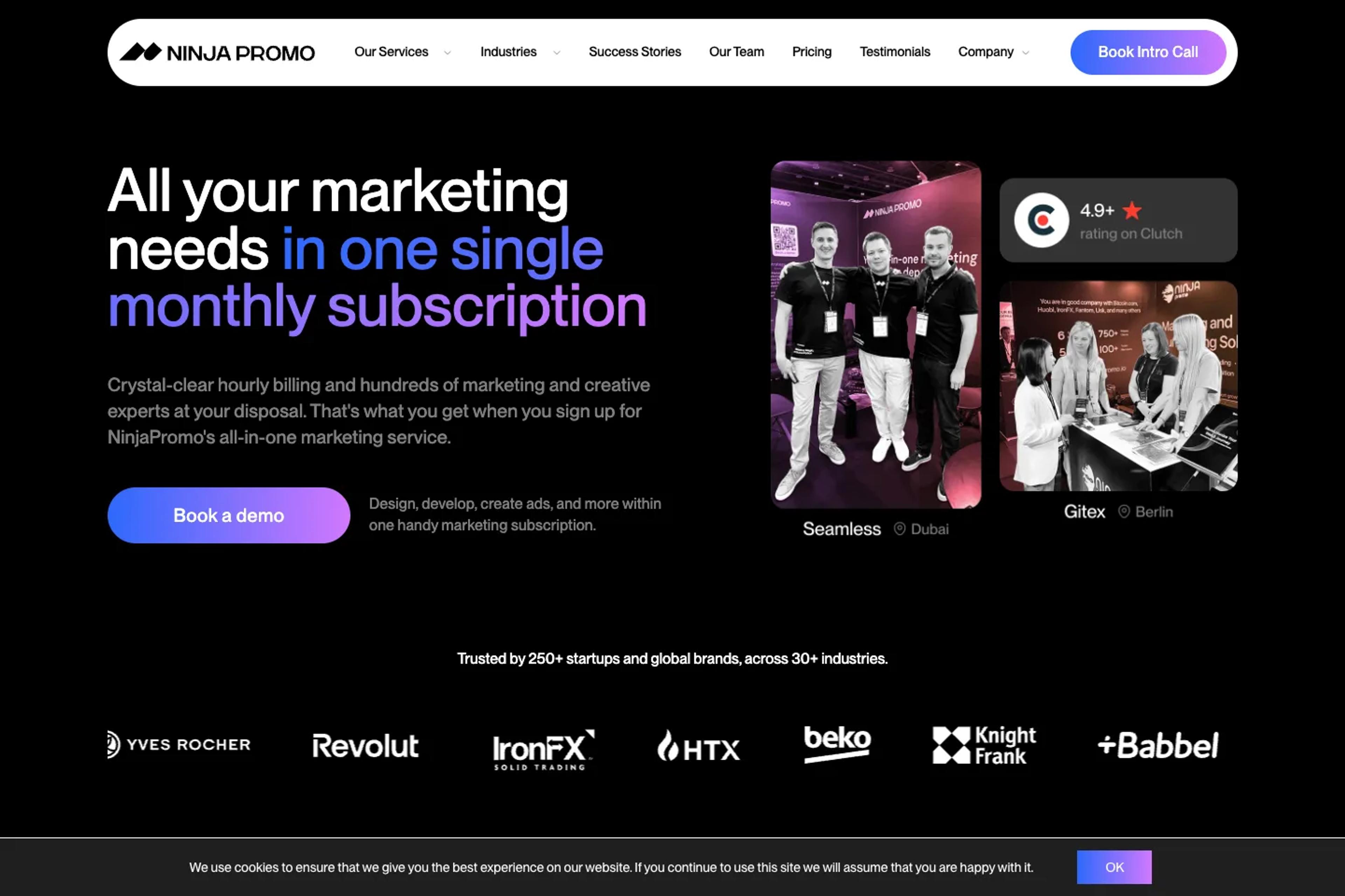 NinjaPromo website homepage