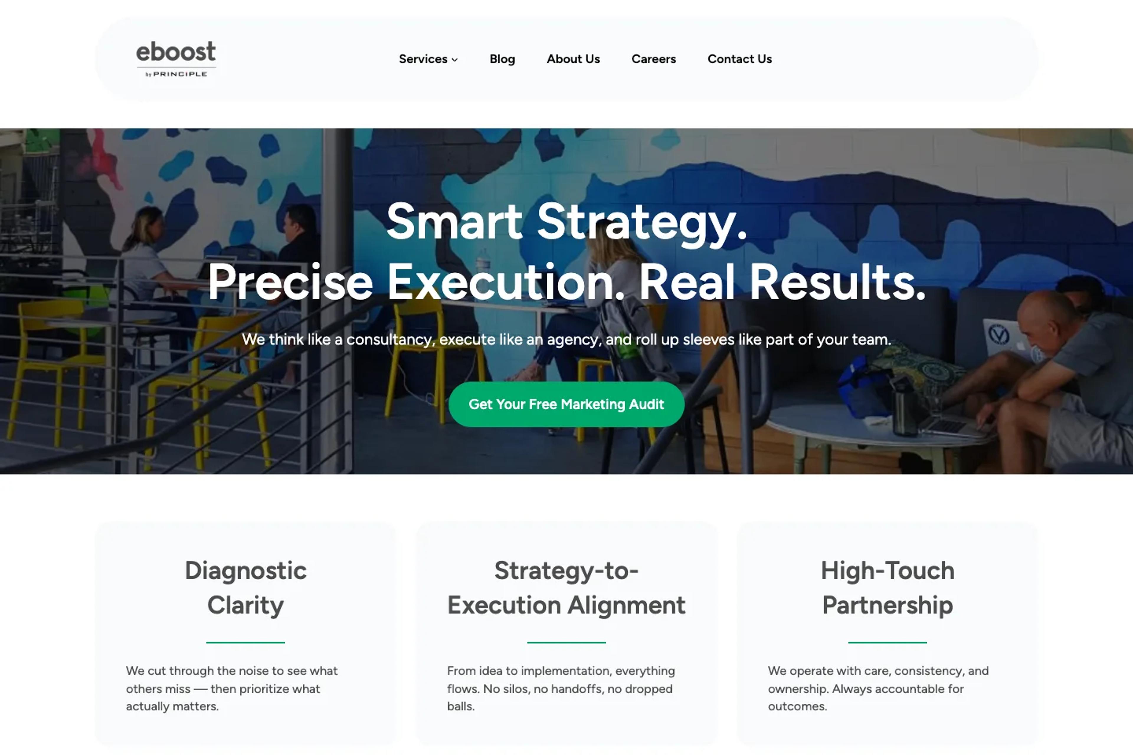Eboost website homepage