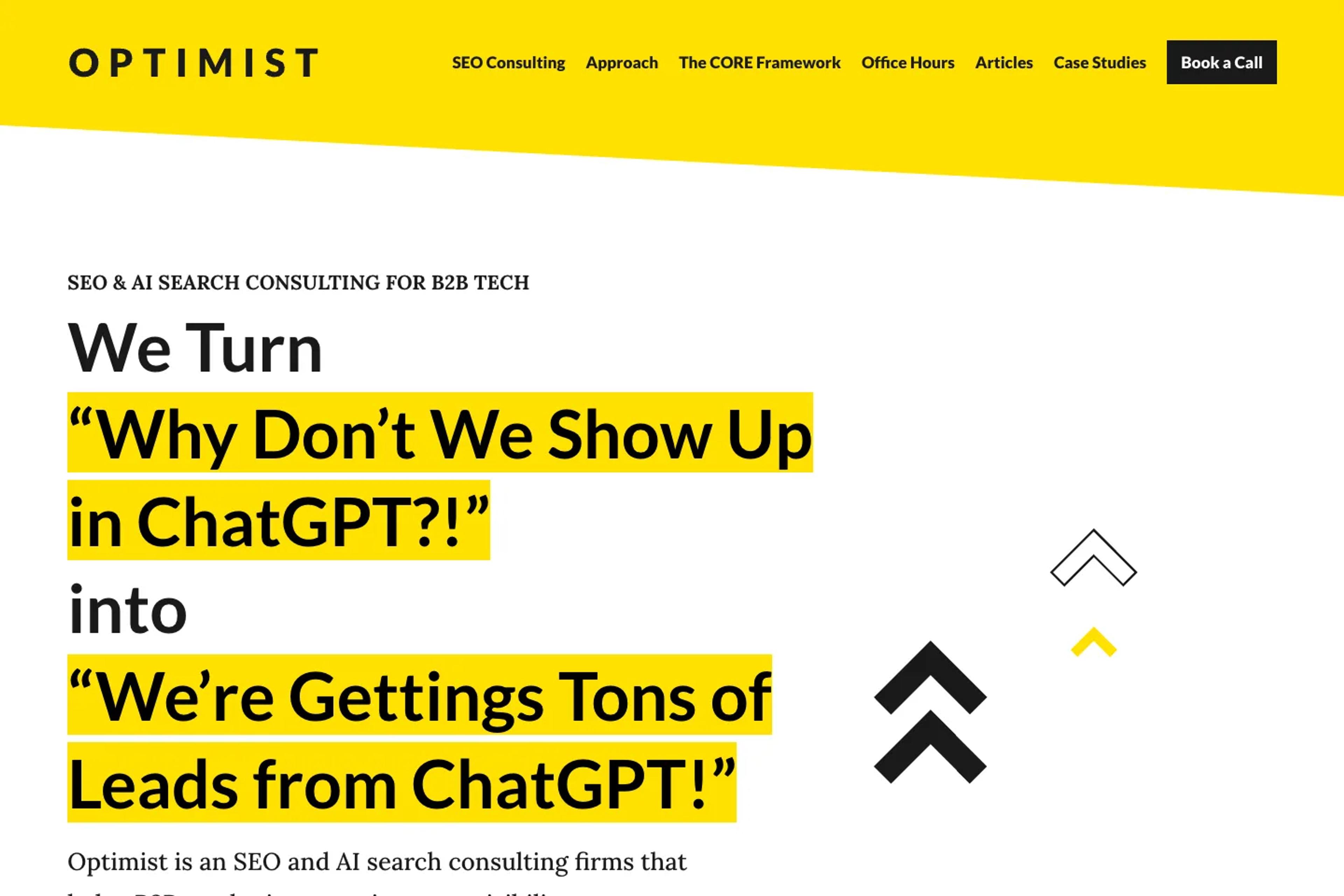 Optimist website homepage