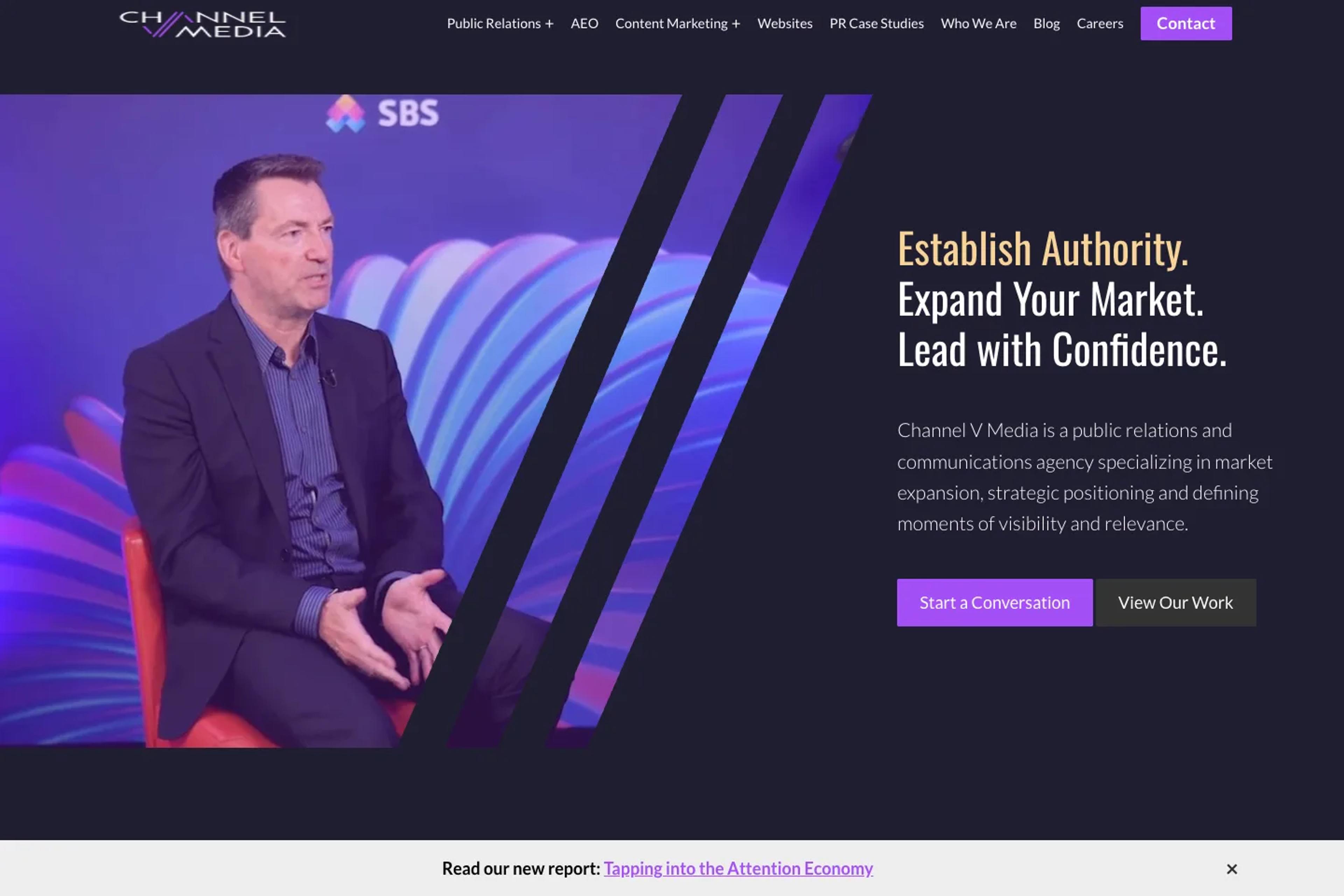 Channel V Media website homepage