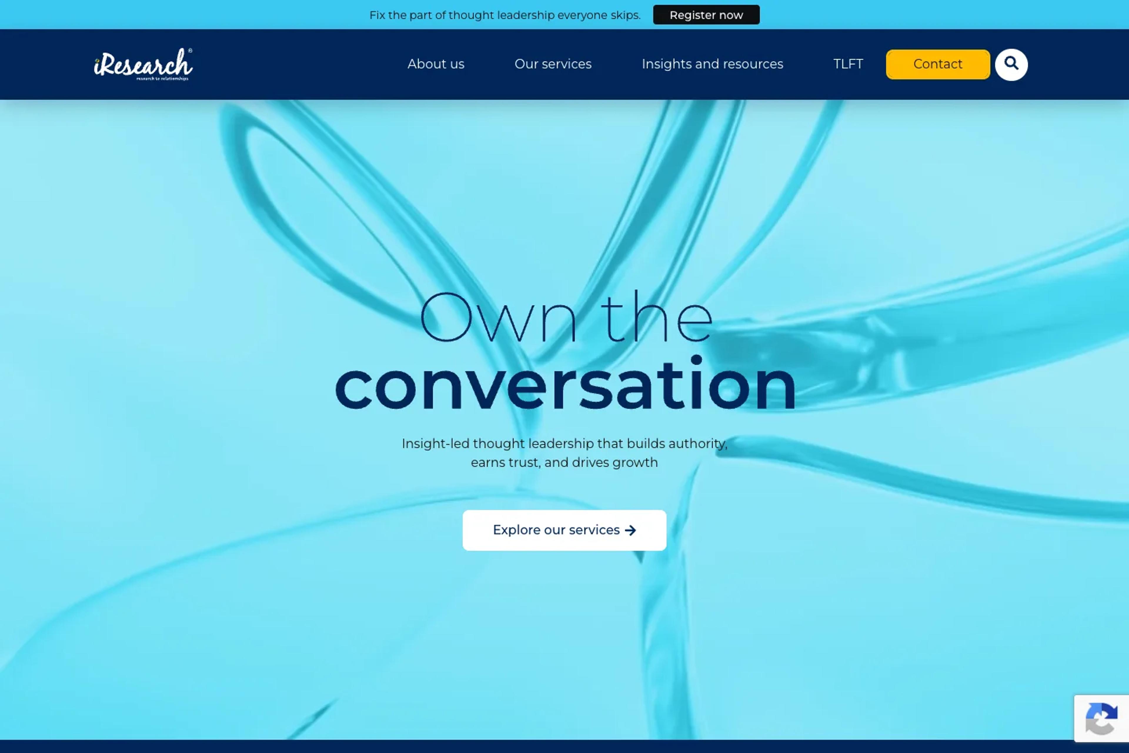 iResearch Services website homepage