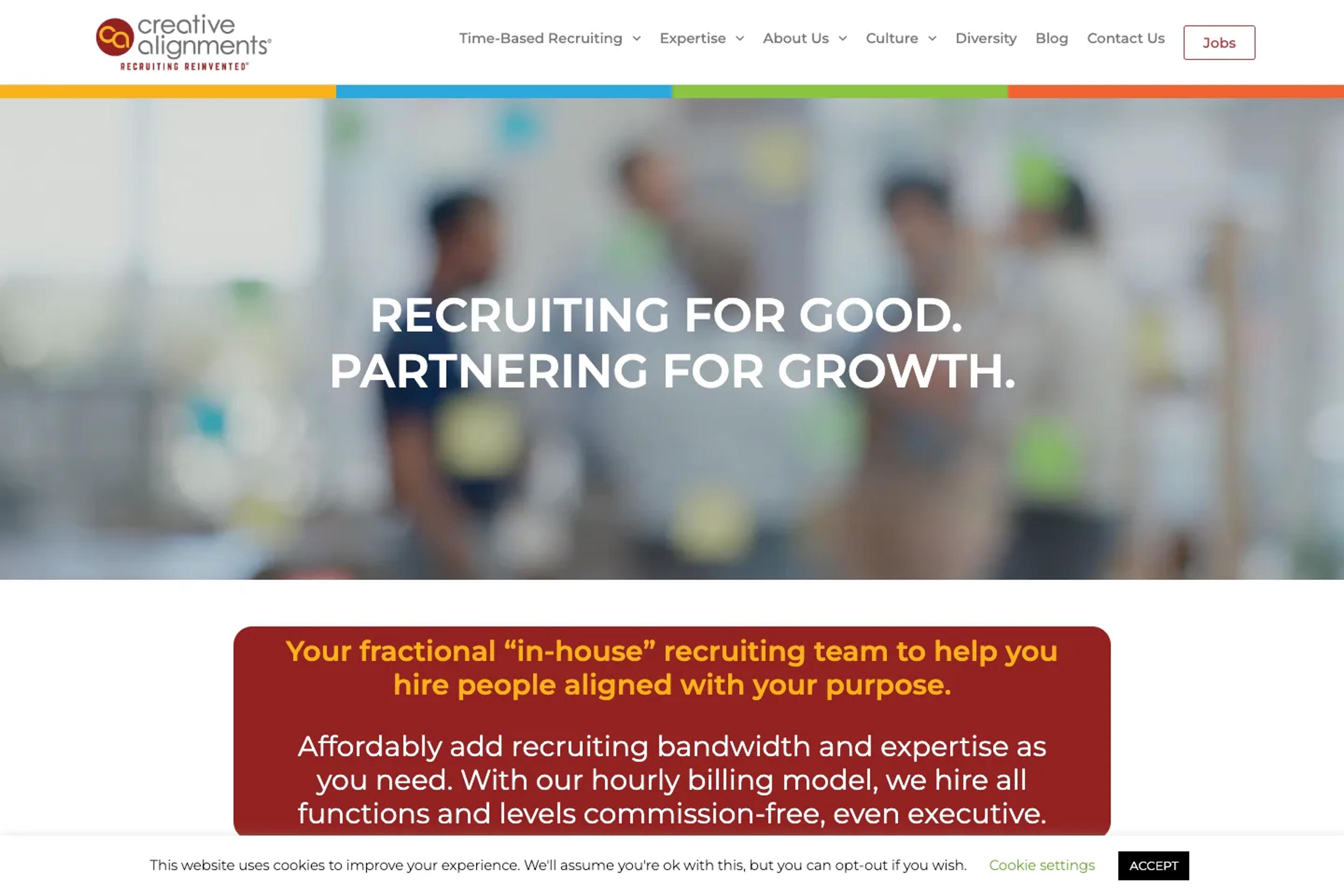 Creative Alignments website homepage