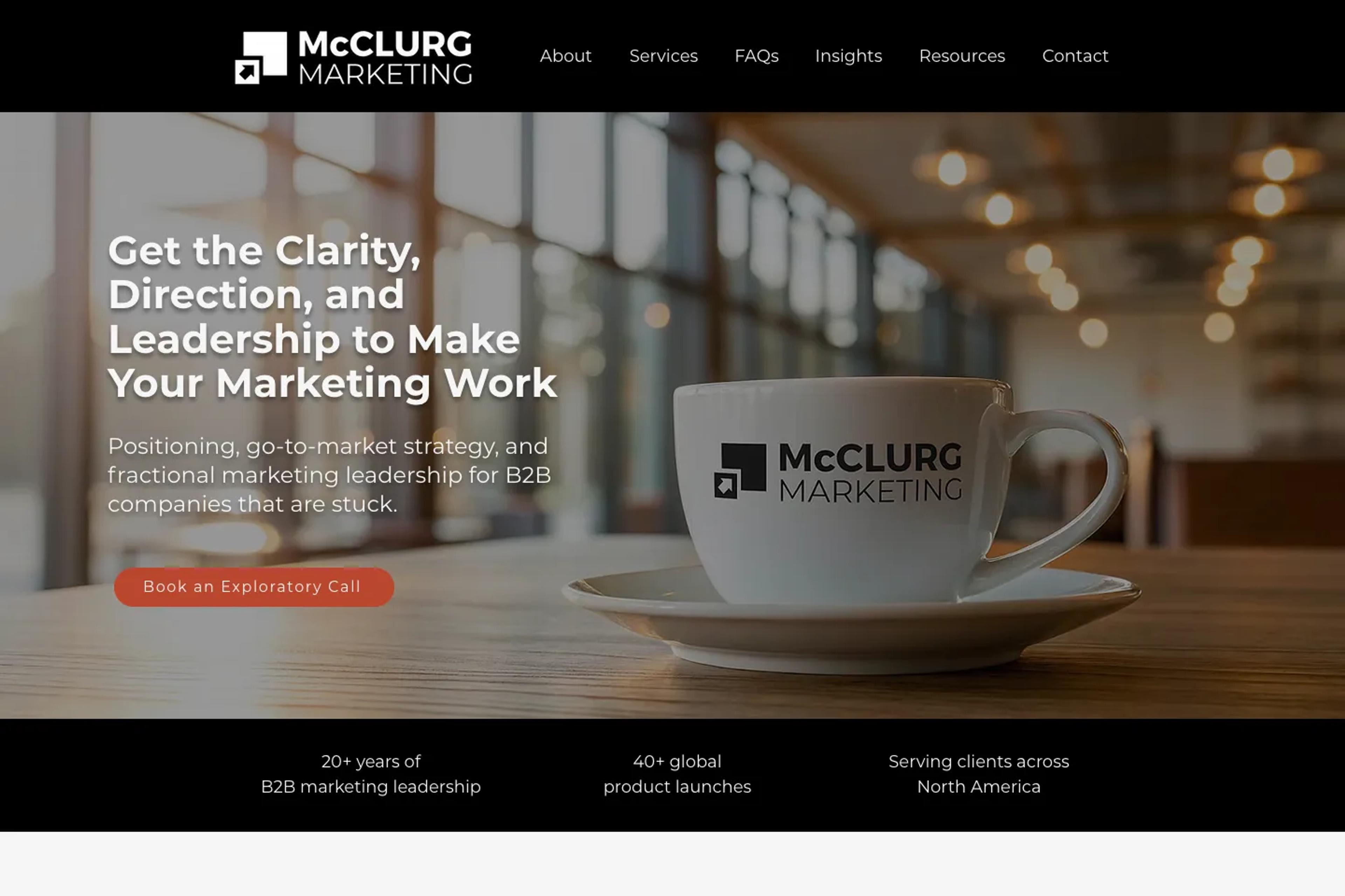 McClurg Marketing website homepage