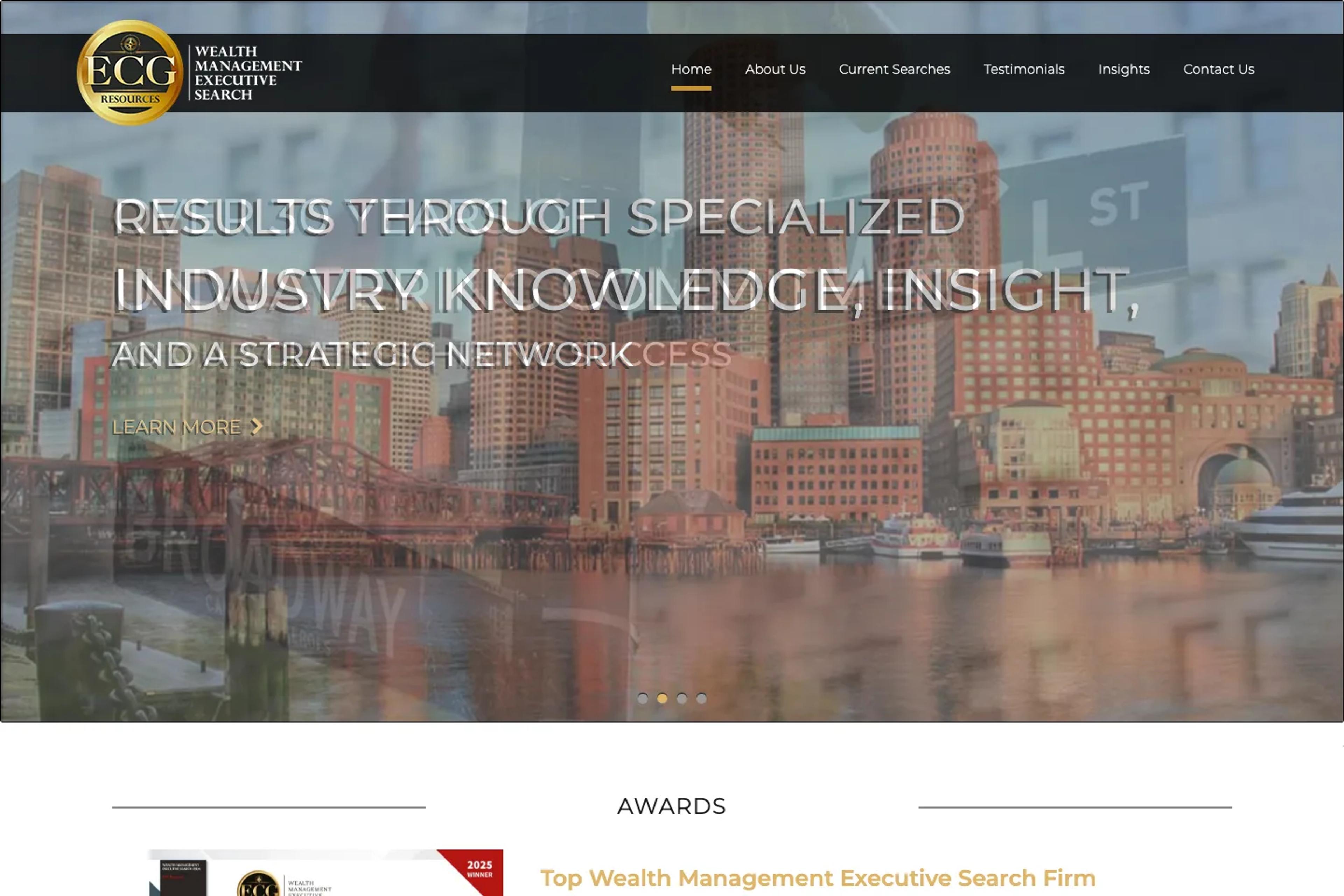 ECG Resources website homepage