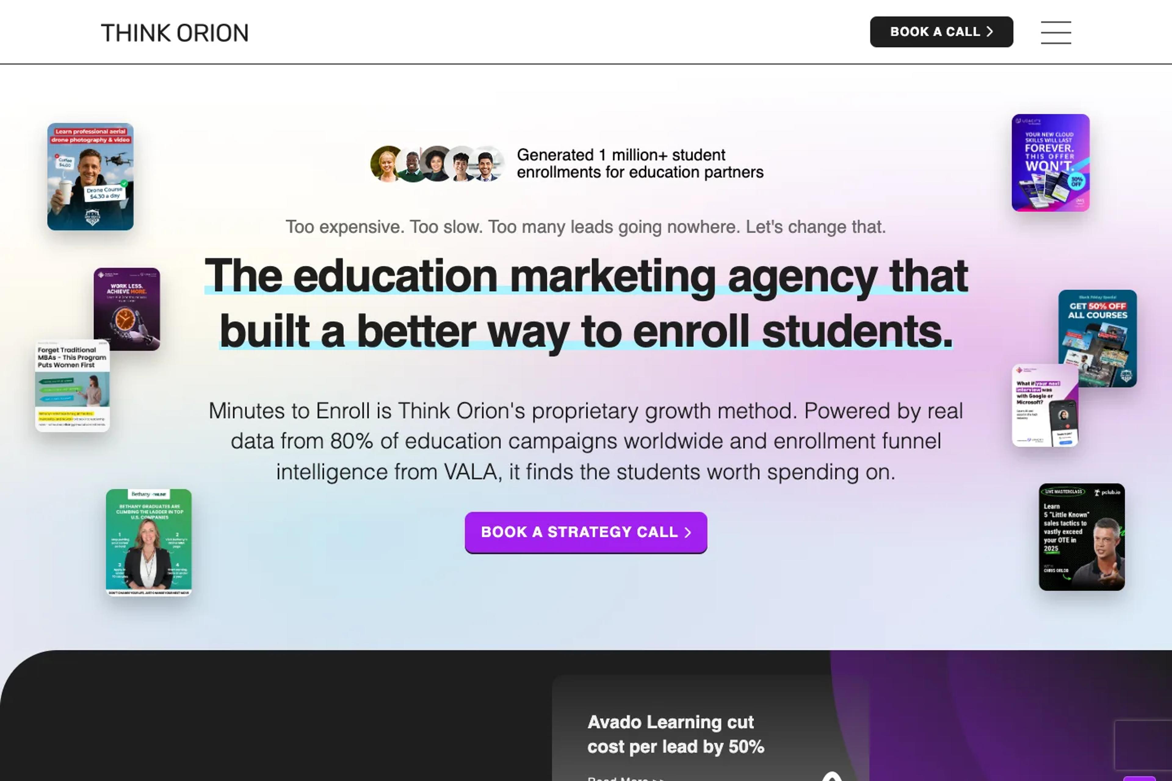 Think Orion website homepage