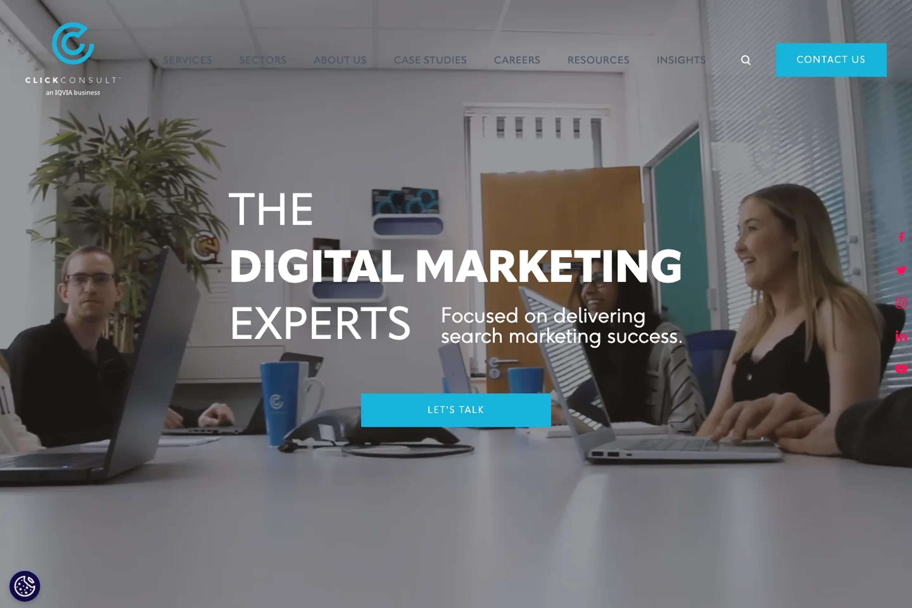Click Consult website homepage