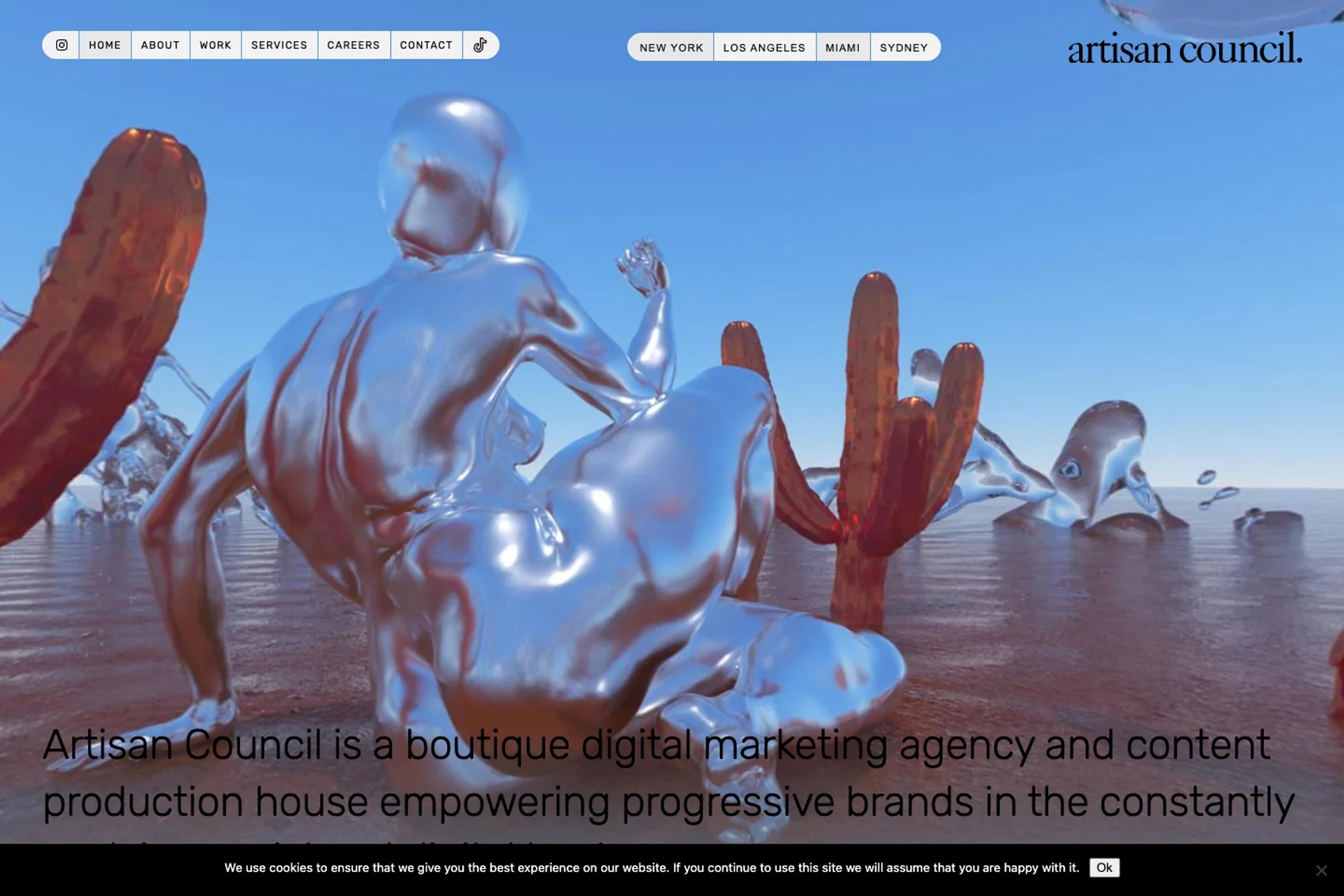 Artisan Council website homepage