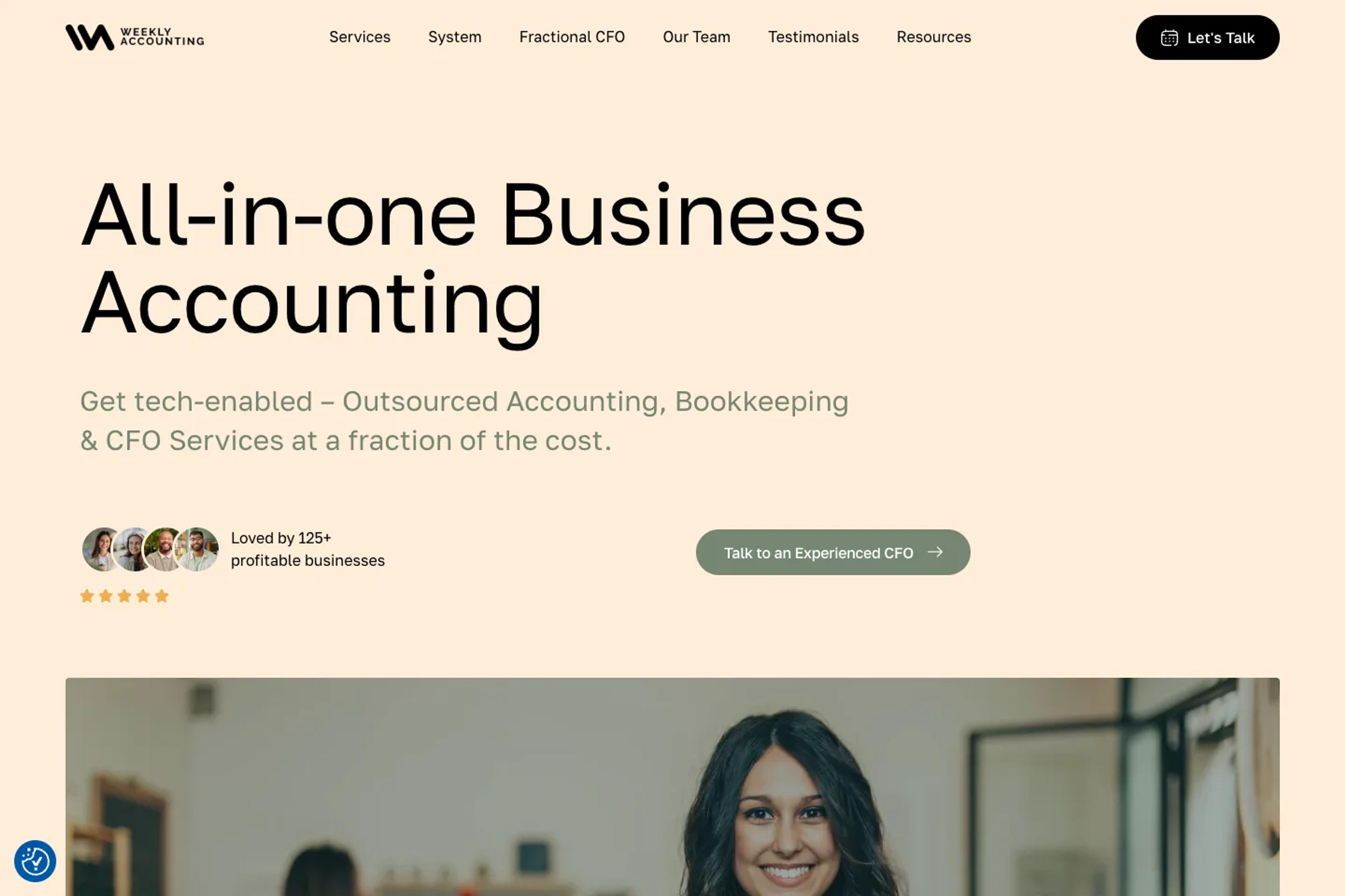 Weekly Accounting website homepage