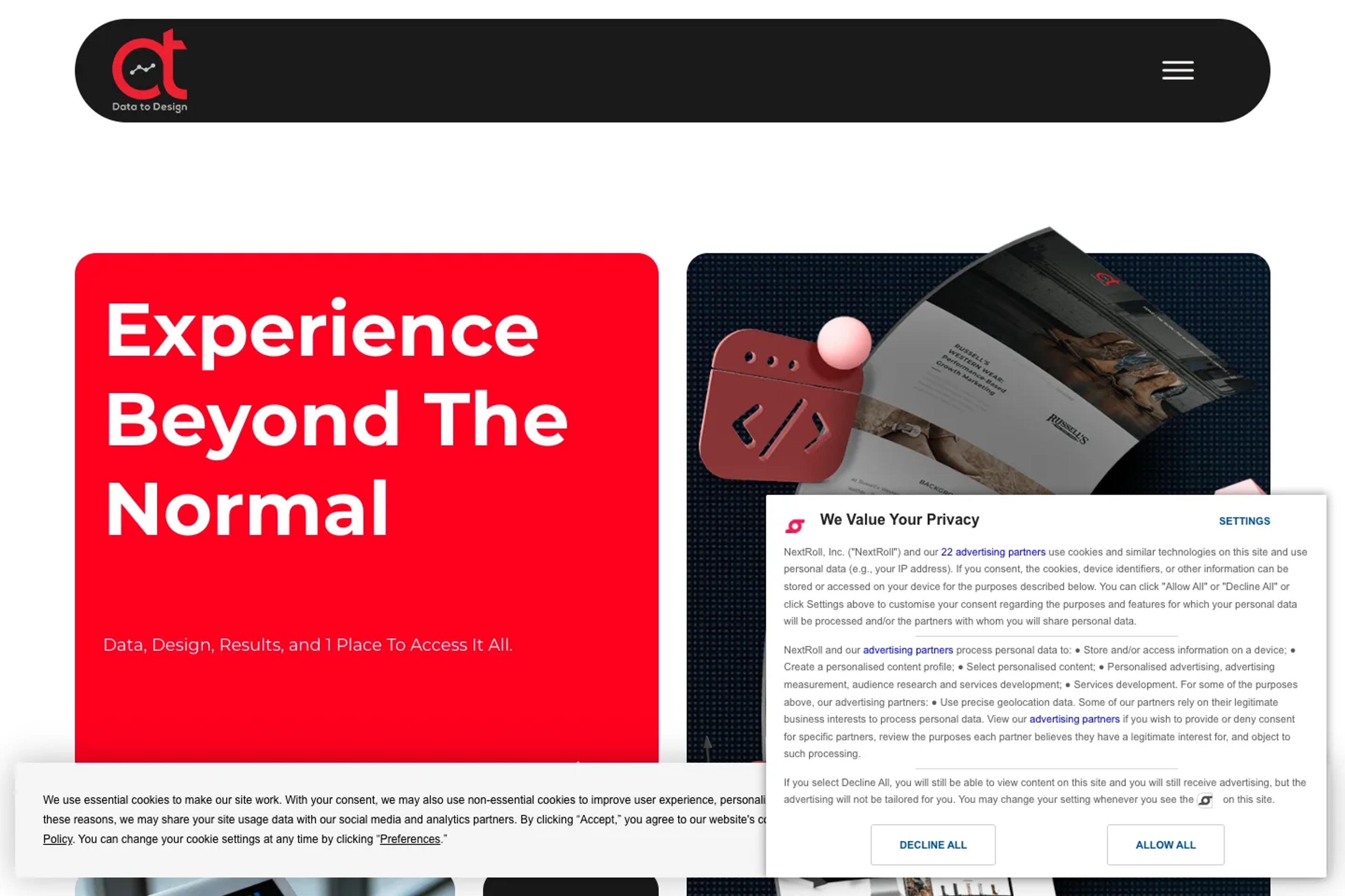 agency THE website homepage