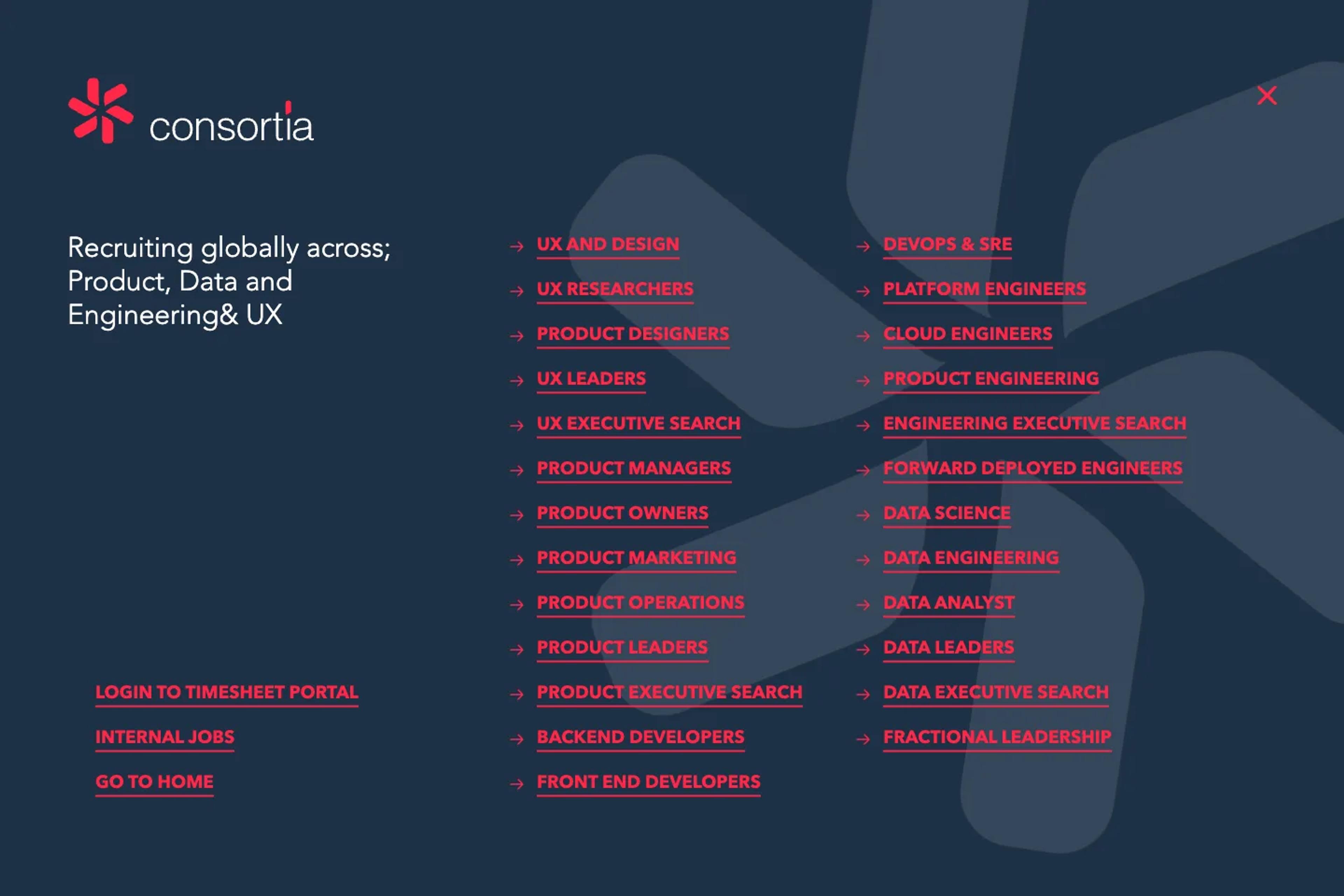Consortia website homepage
