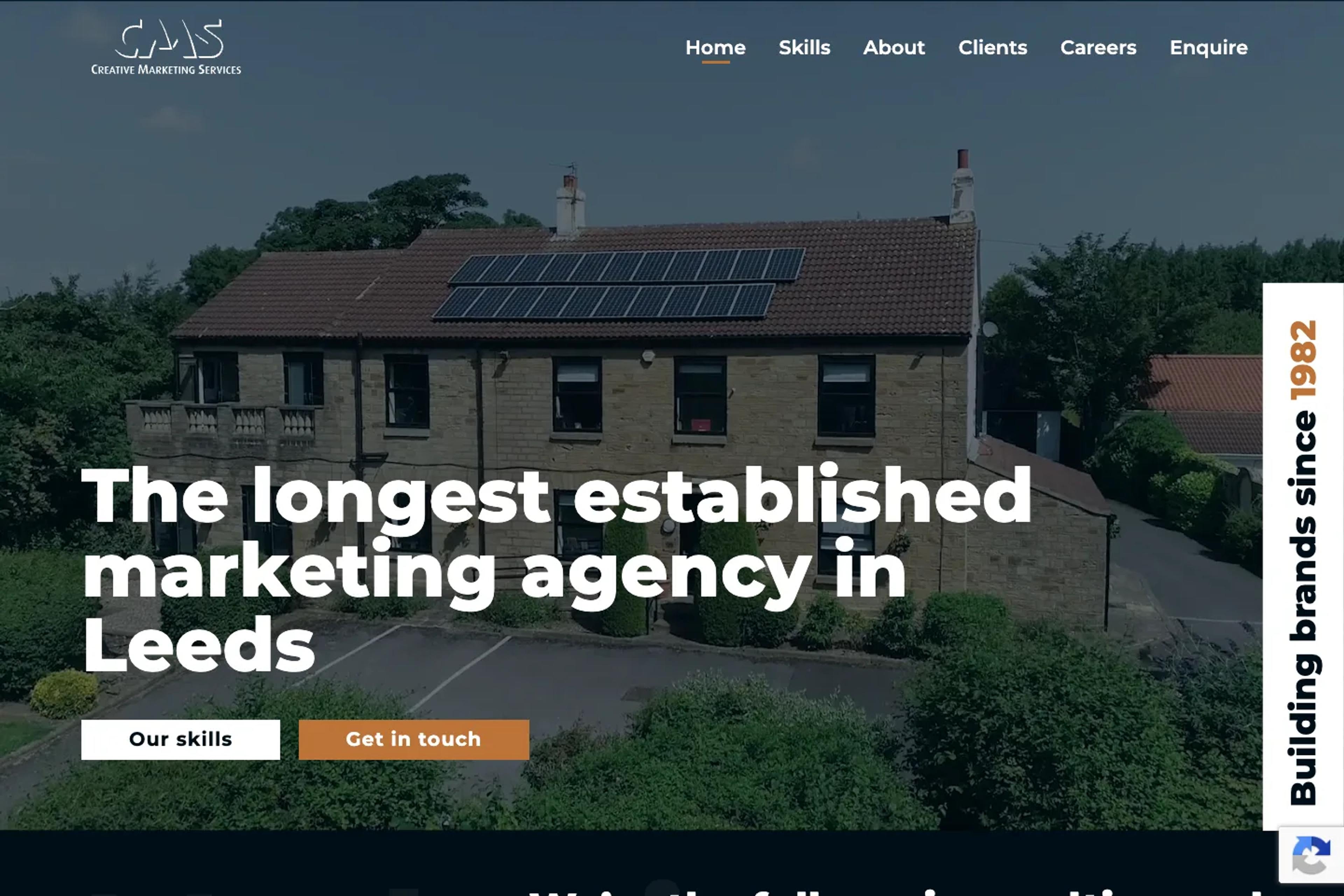 CMS website homepage