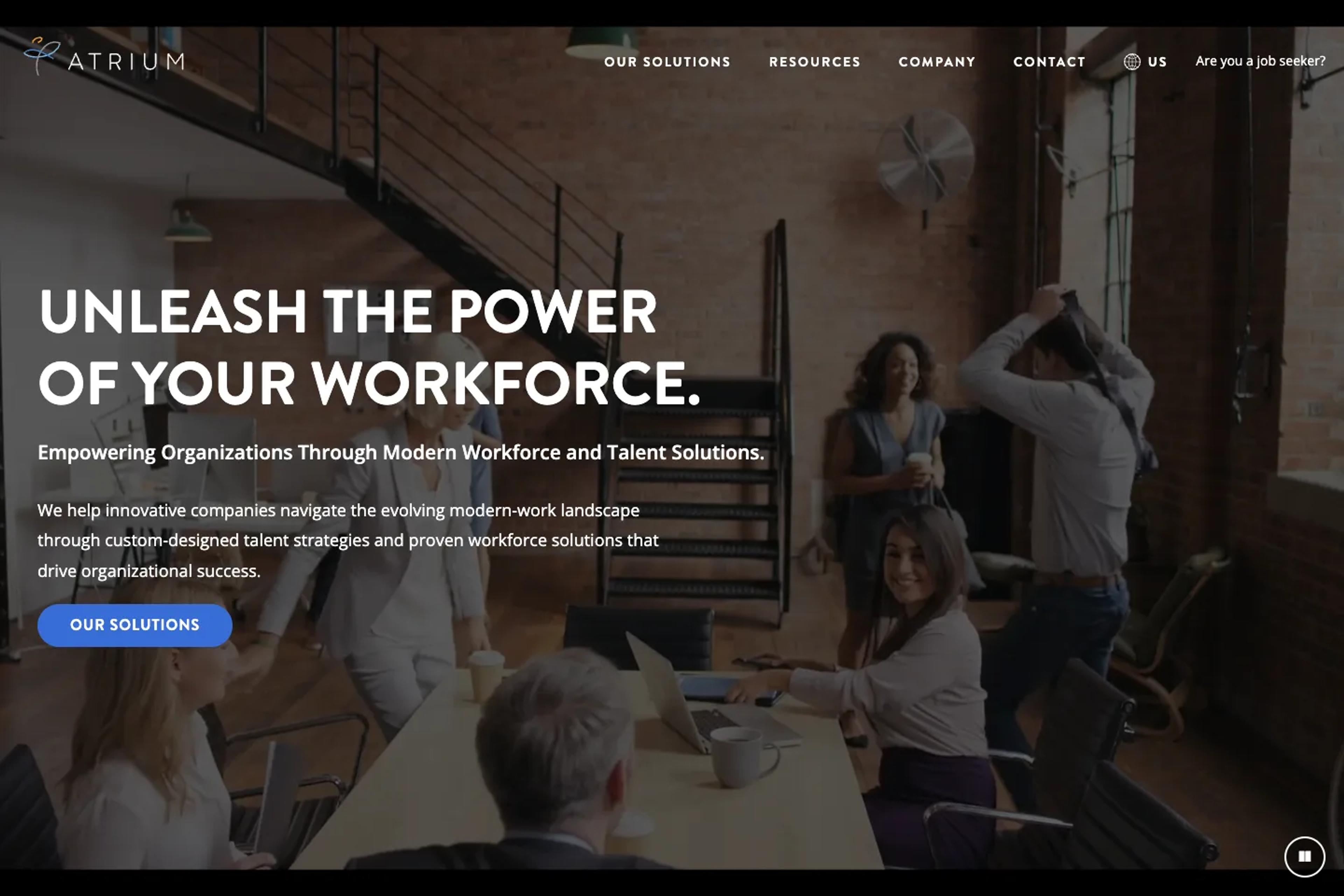 Atrium website homepage