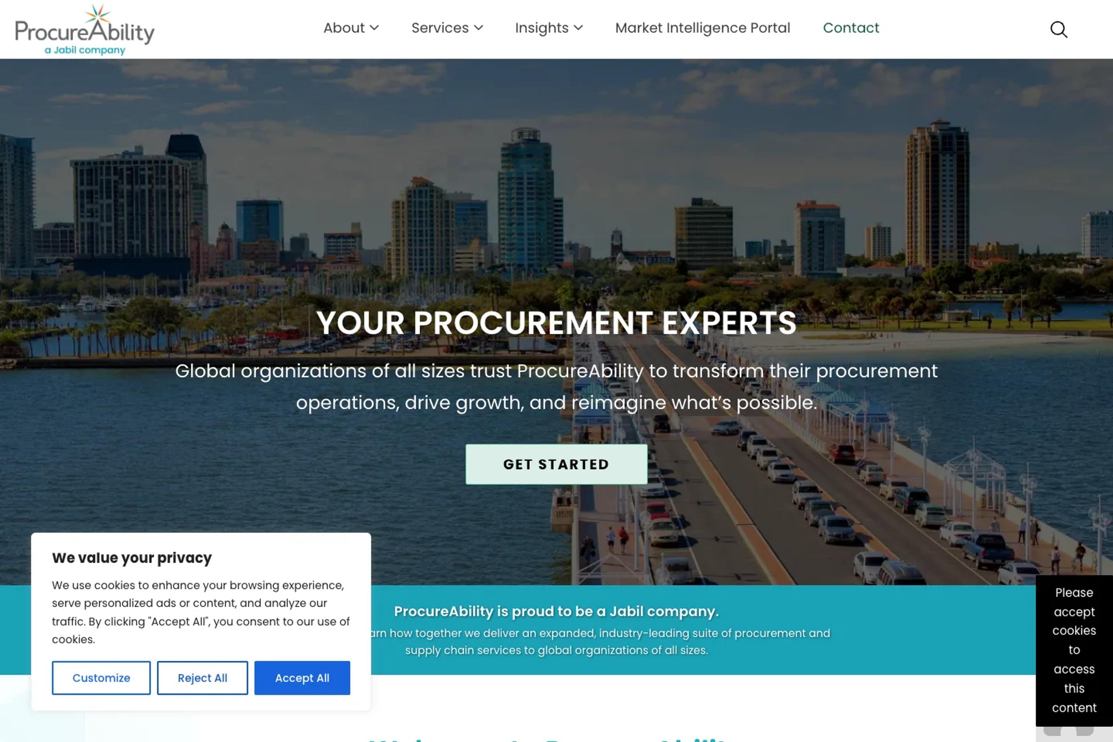 ProcureAbility website homepage