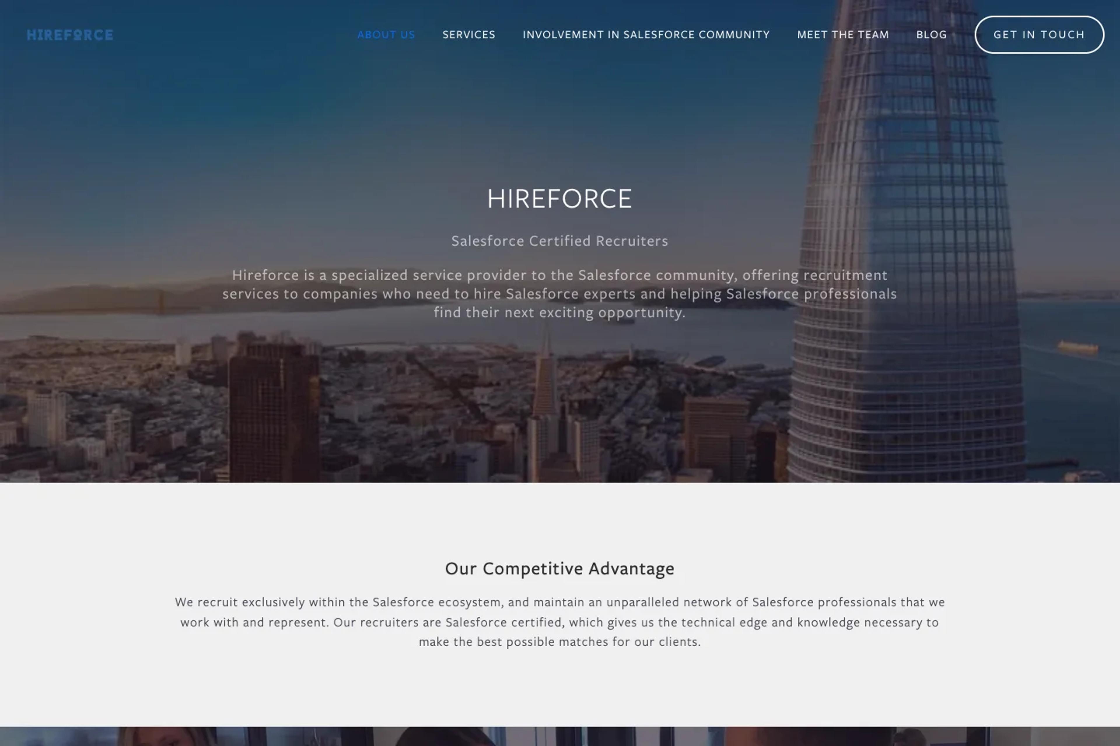 HireForce website homepage