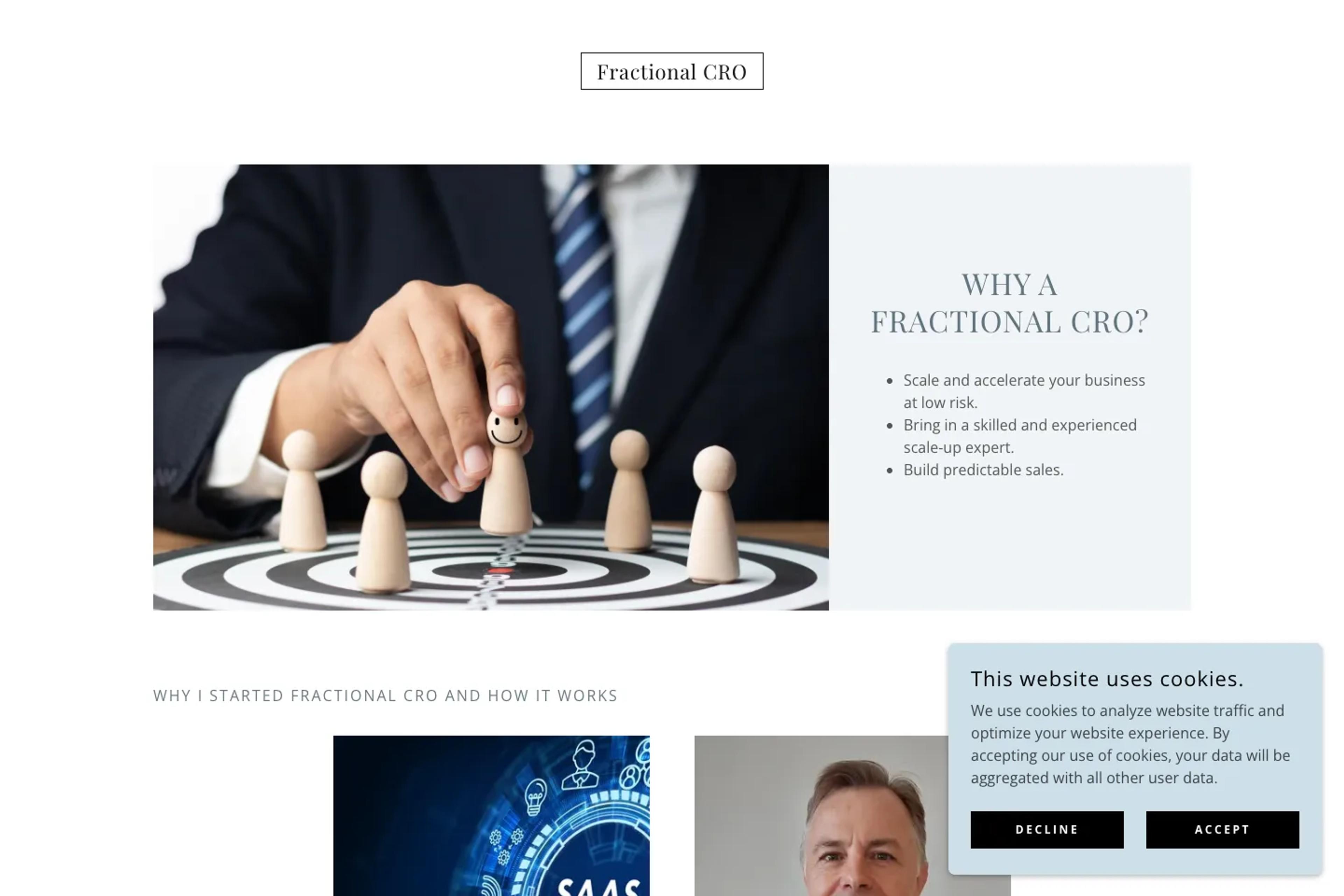 FractionalCRO.biz website homepage