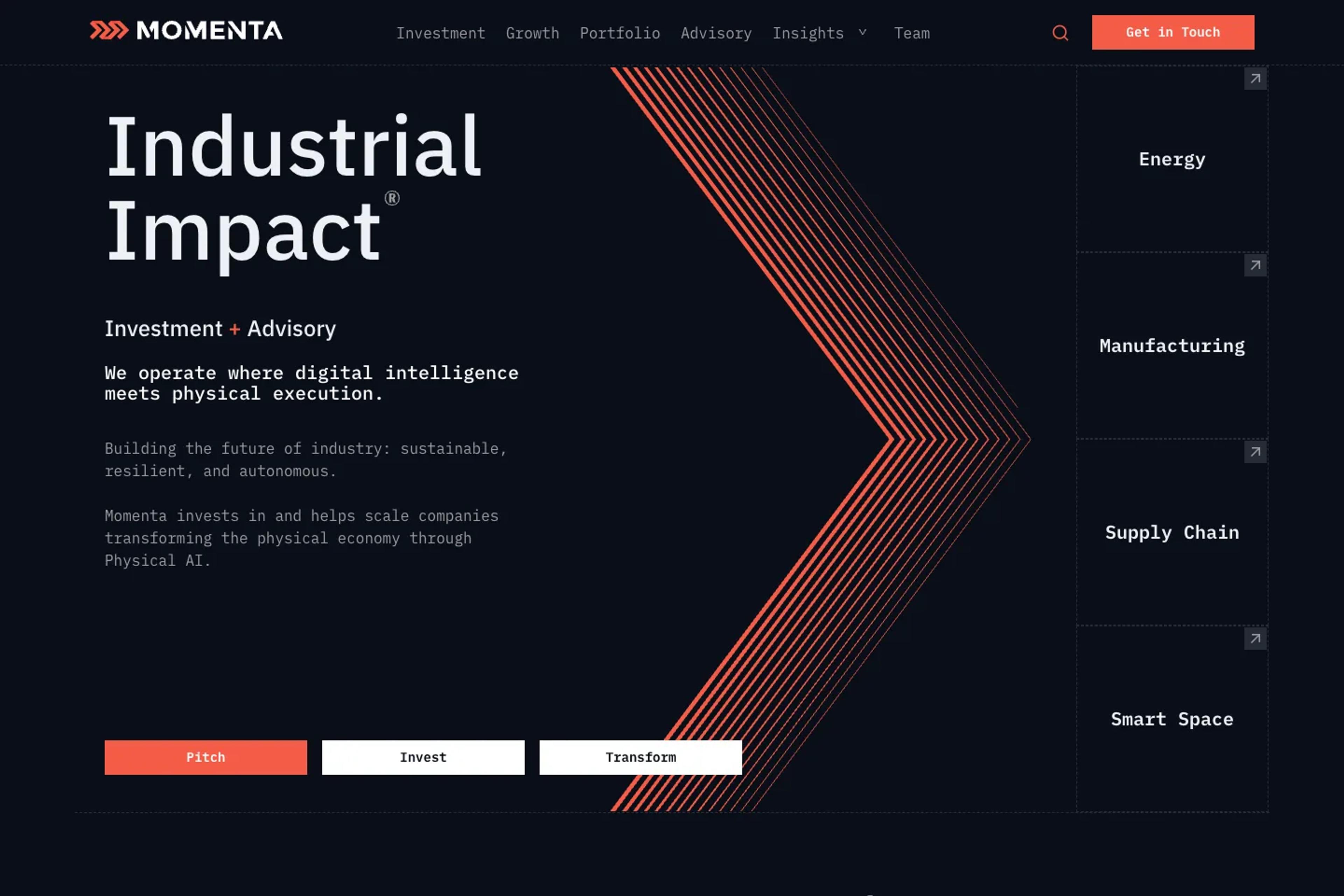Momenta website homepage