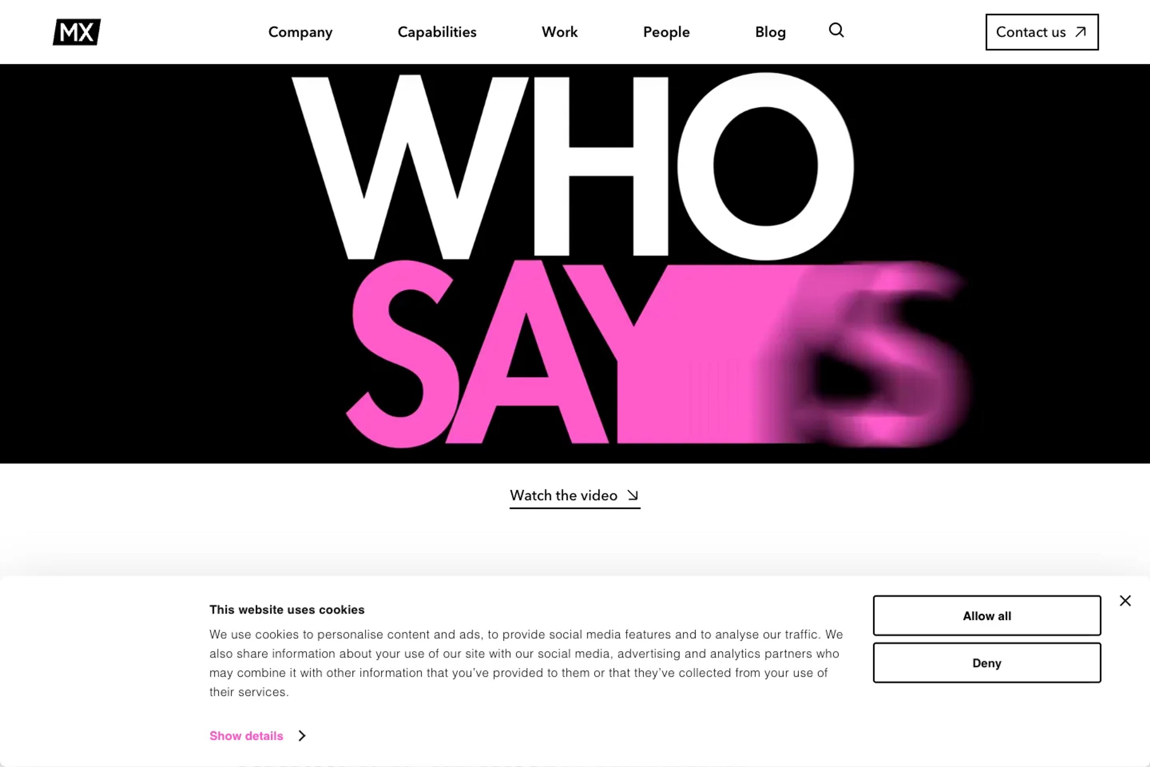 The MX Group website homepage
