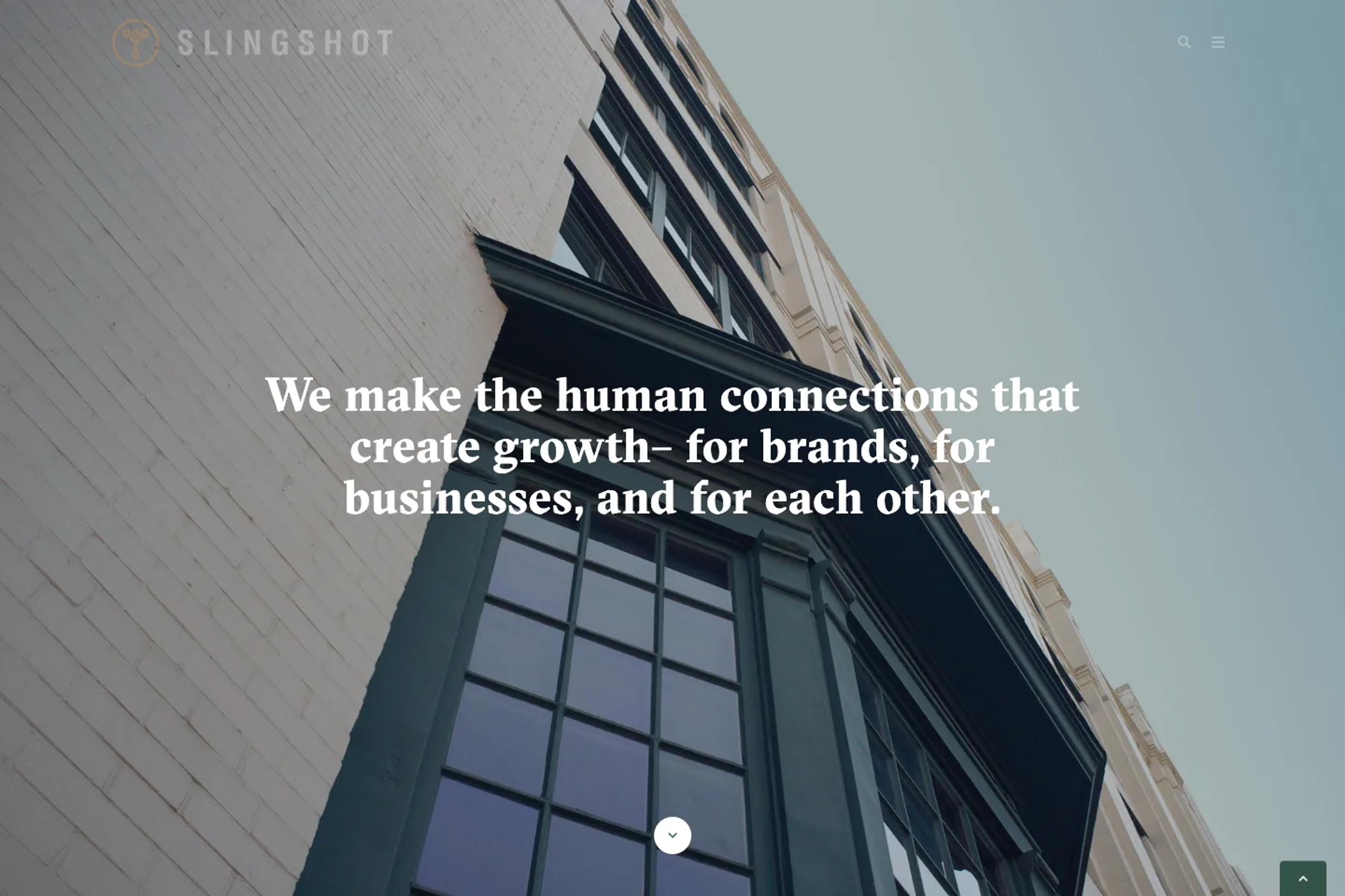 Slingshot website homepage