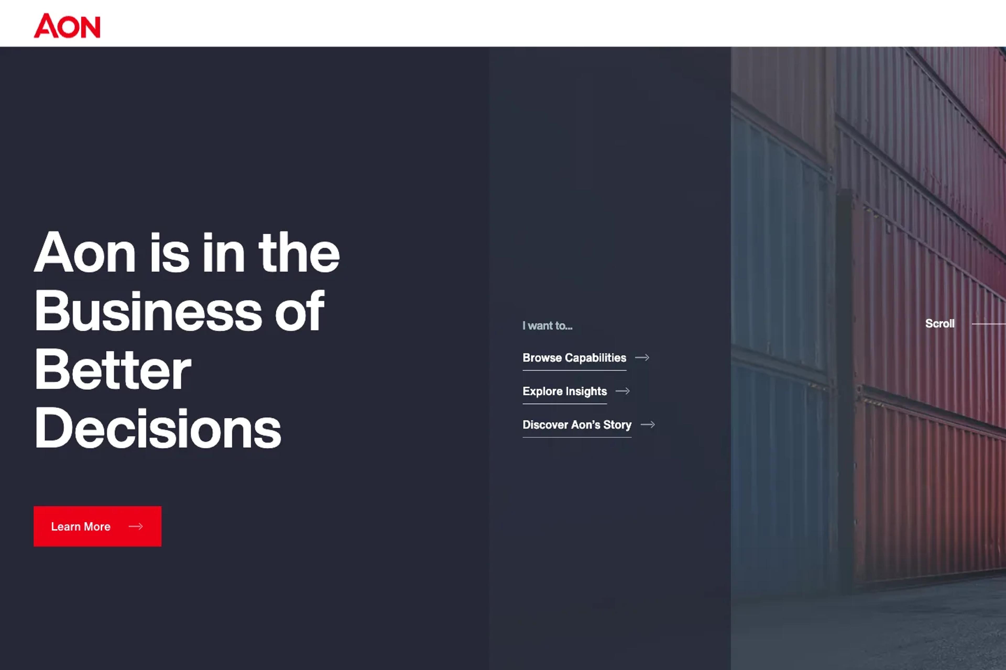 Aon website homepage