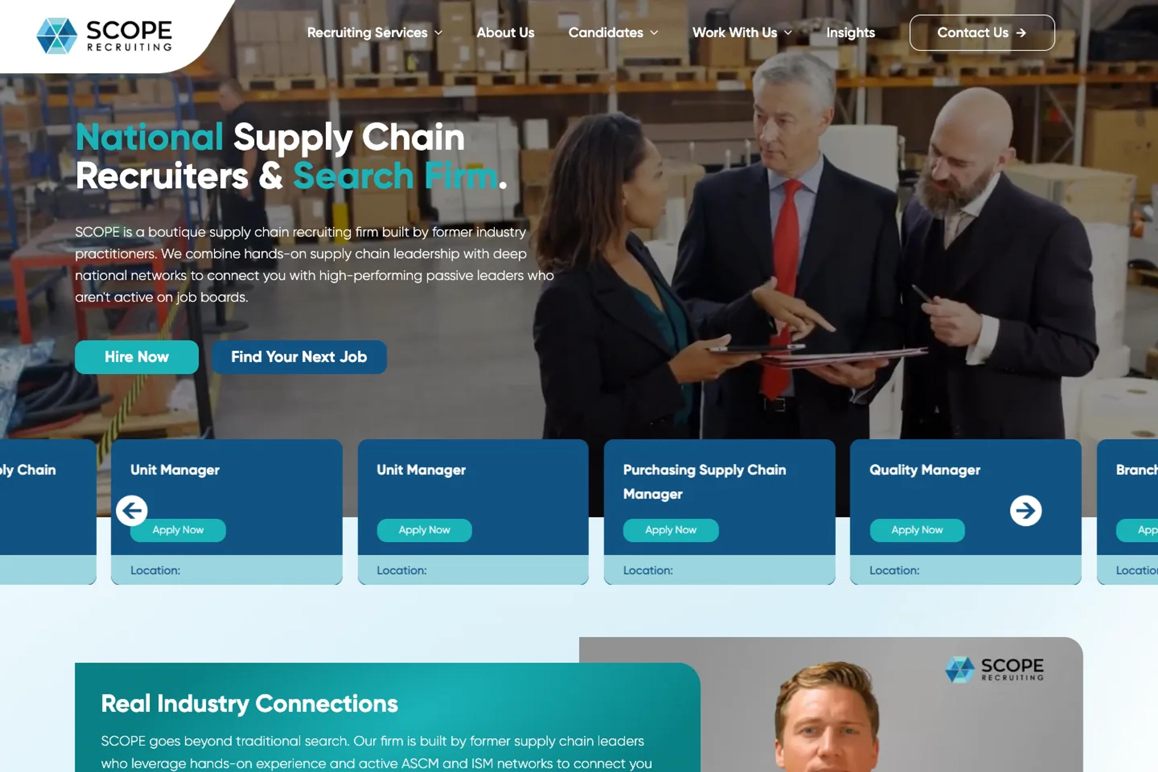 SCOPE Recruiting website homepage