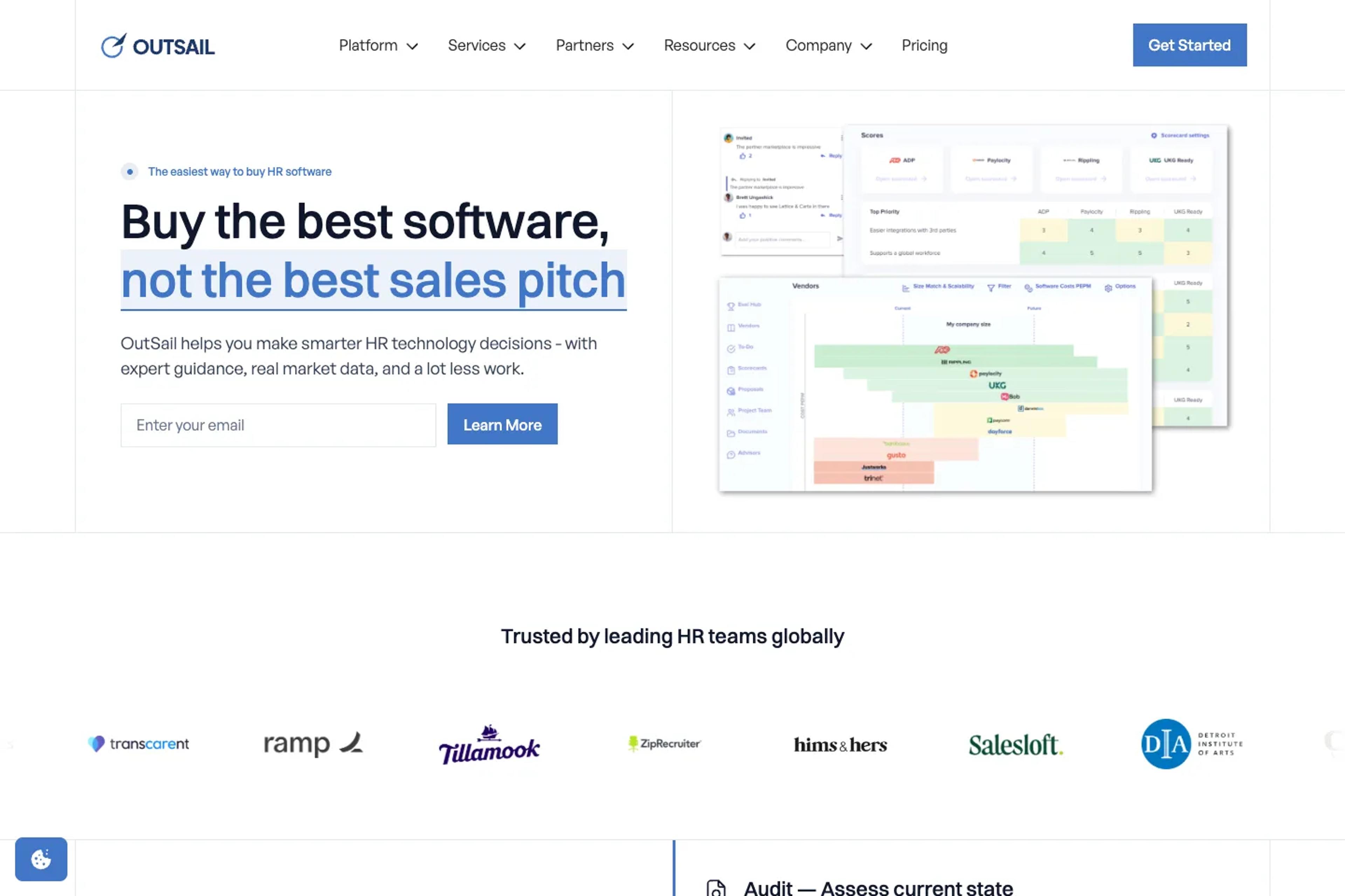 OutSail website homepage