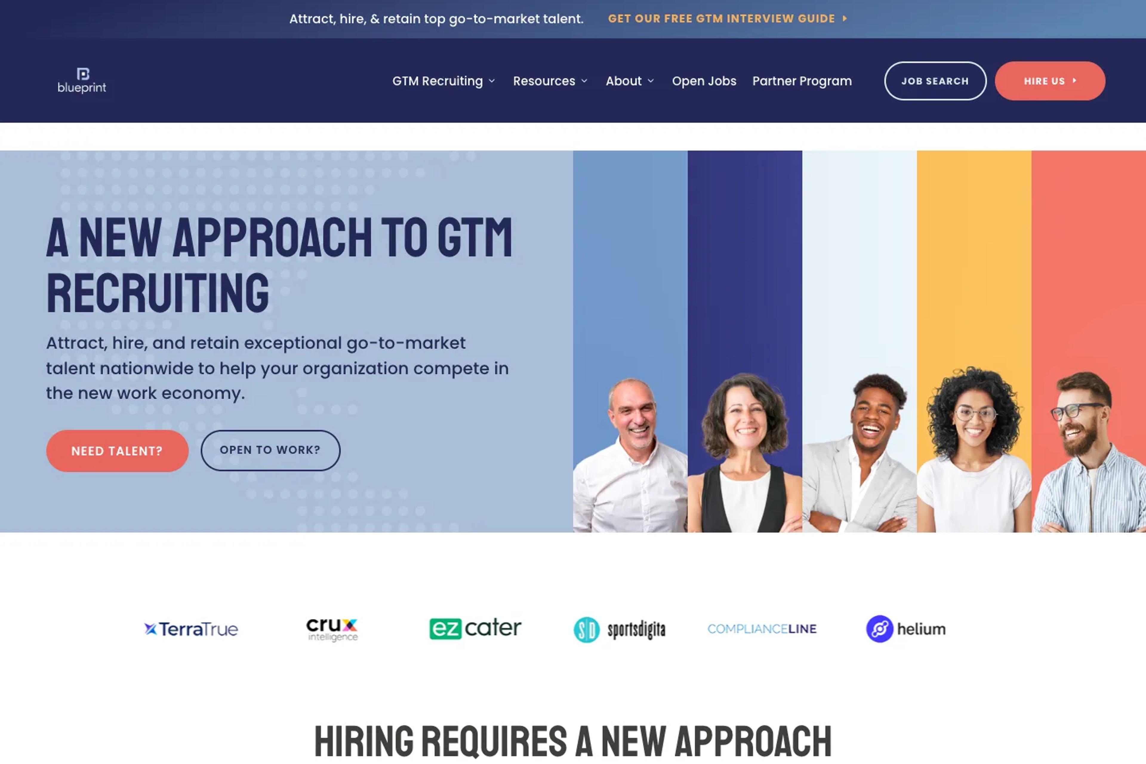 Blueprint website homepage