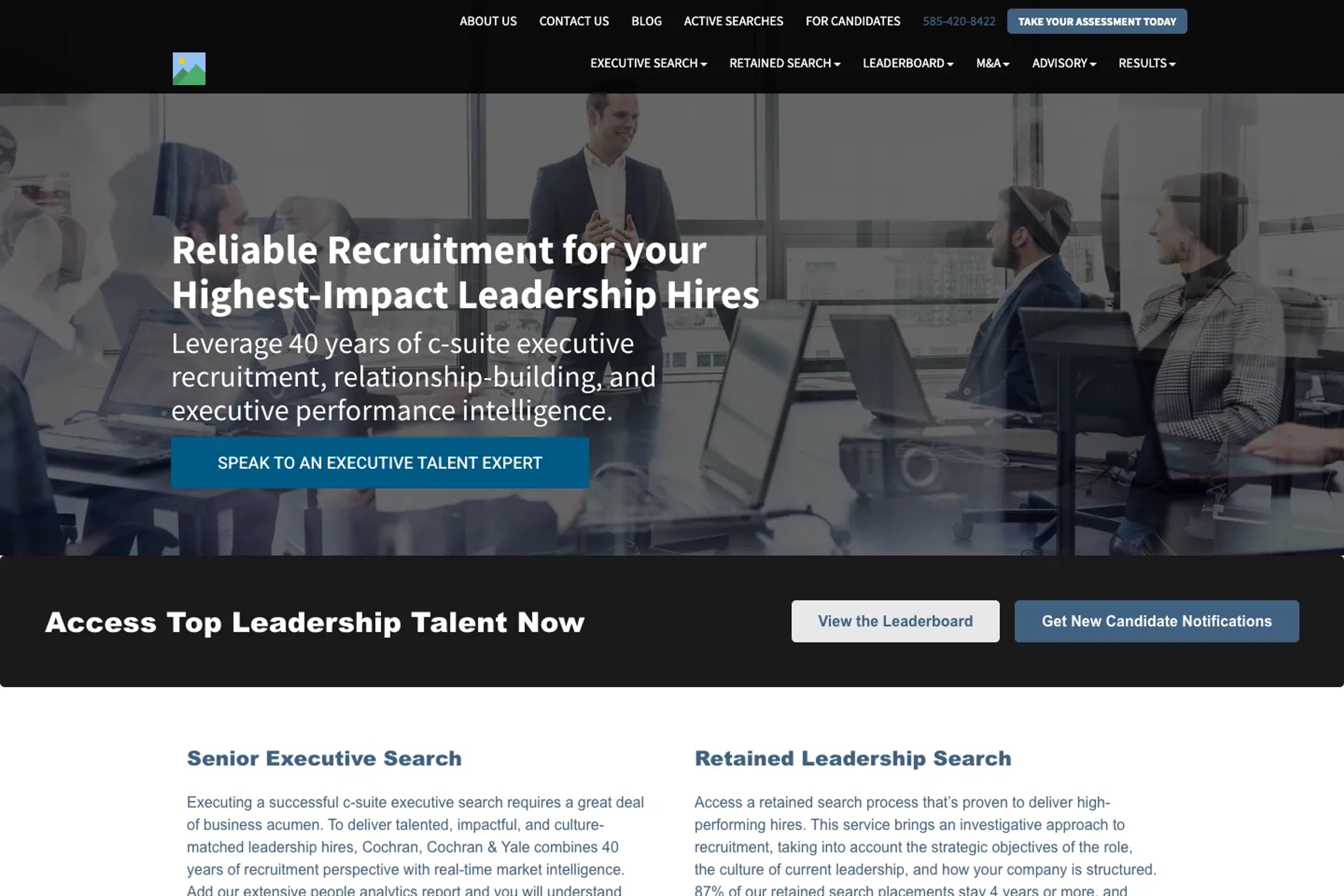 CCY website homepage