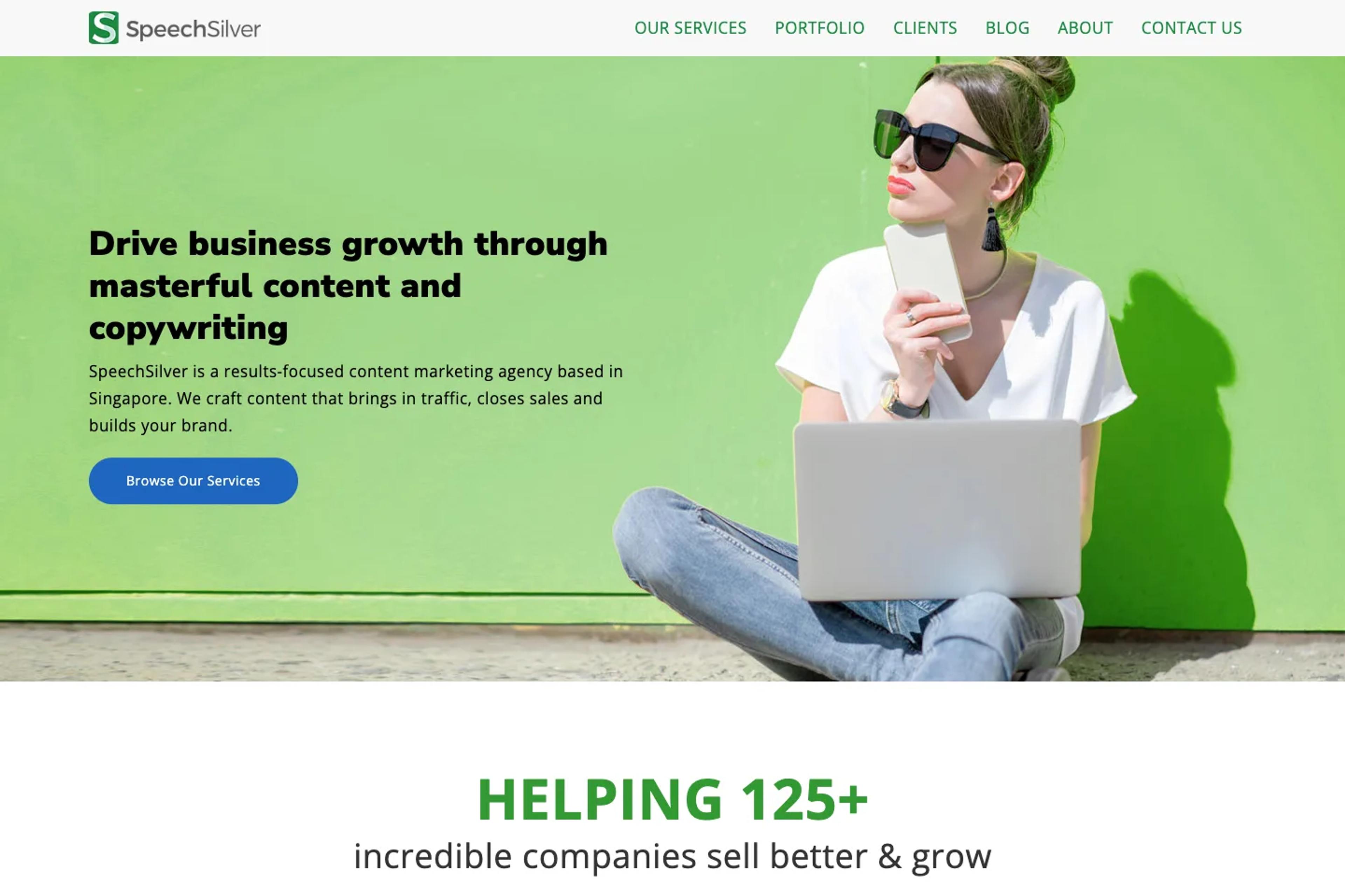 SpeechSilver website homepage
