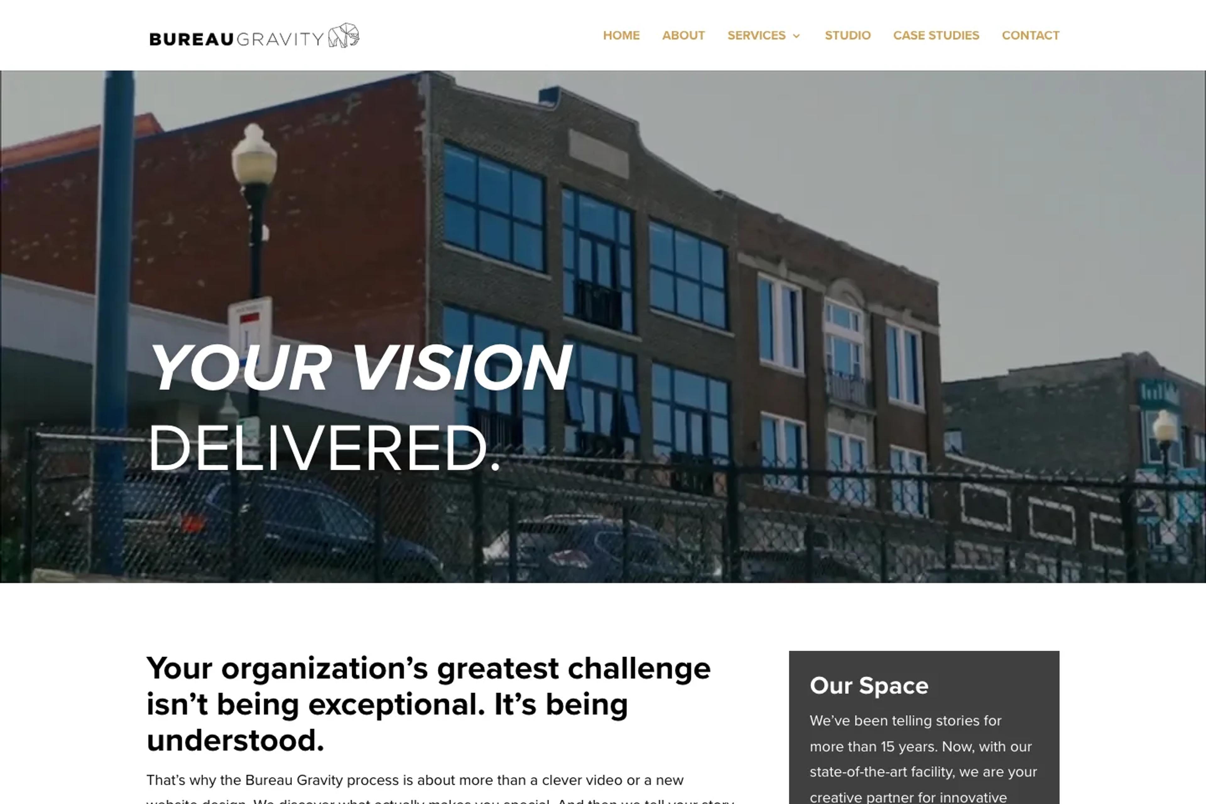 Bureau Gravity website homepage