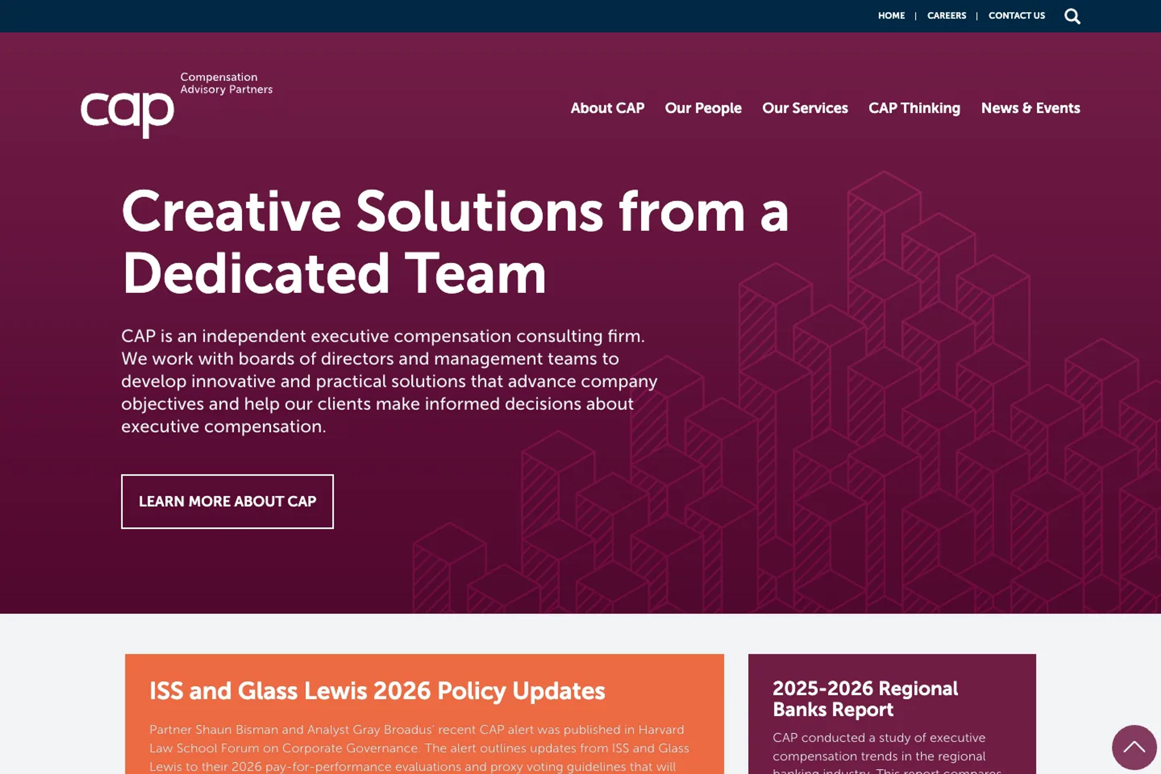 Compensation Advisory Partners website homepage