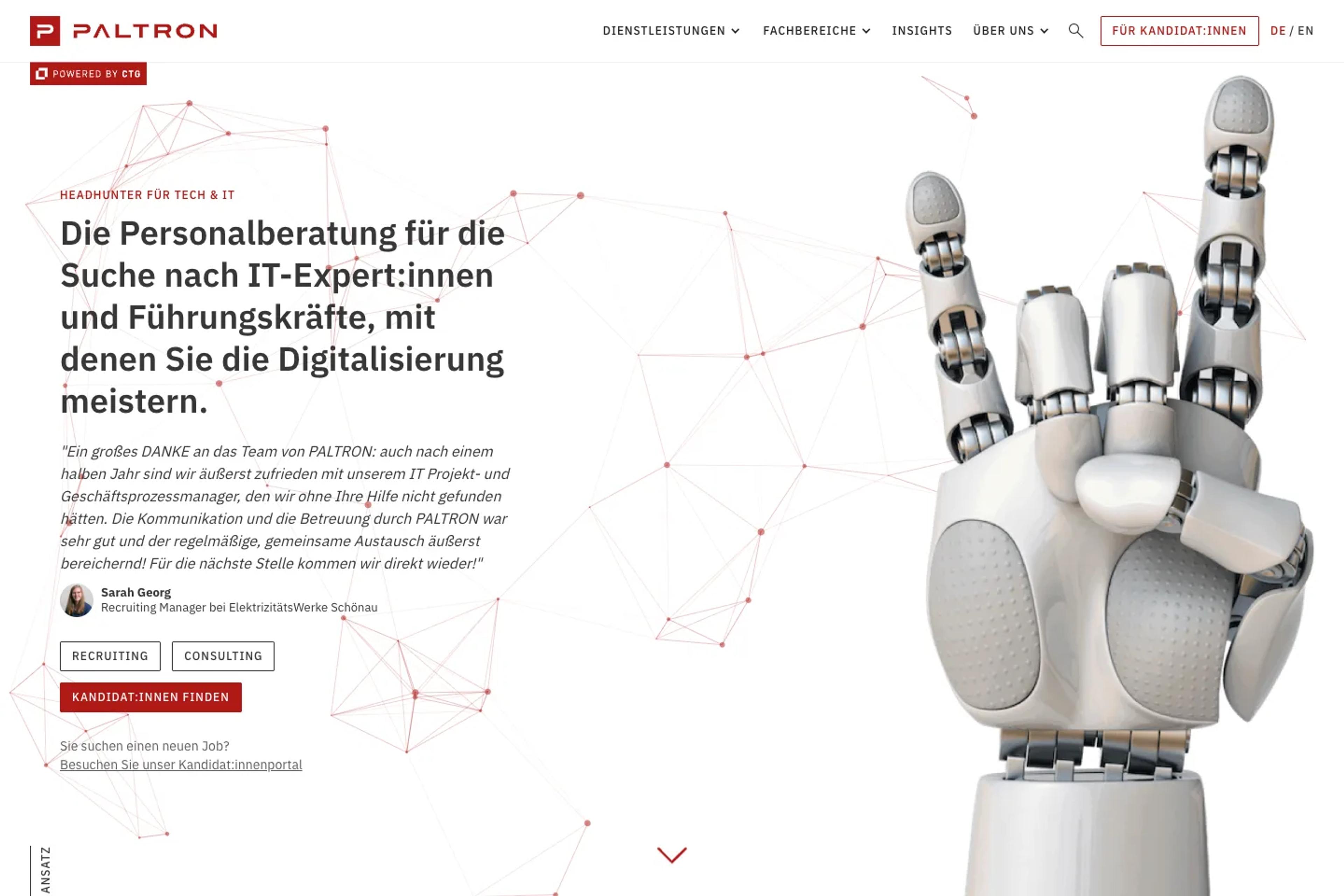 PALTRON website homepage