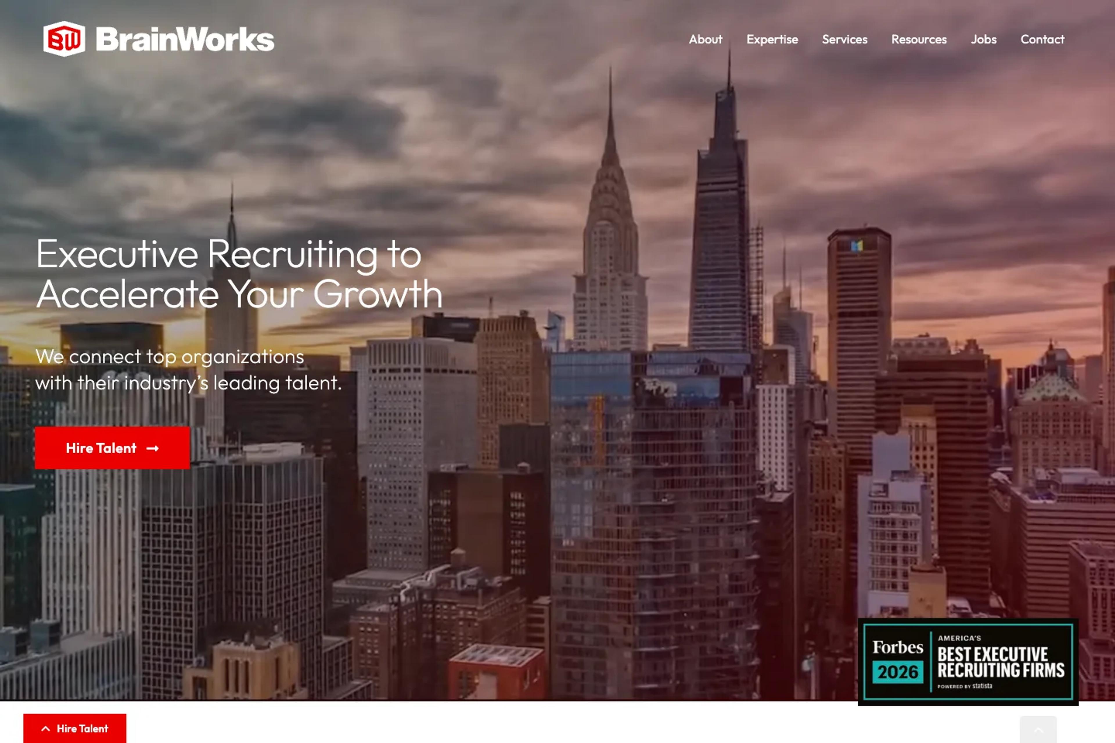 BrainWorks website homepage