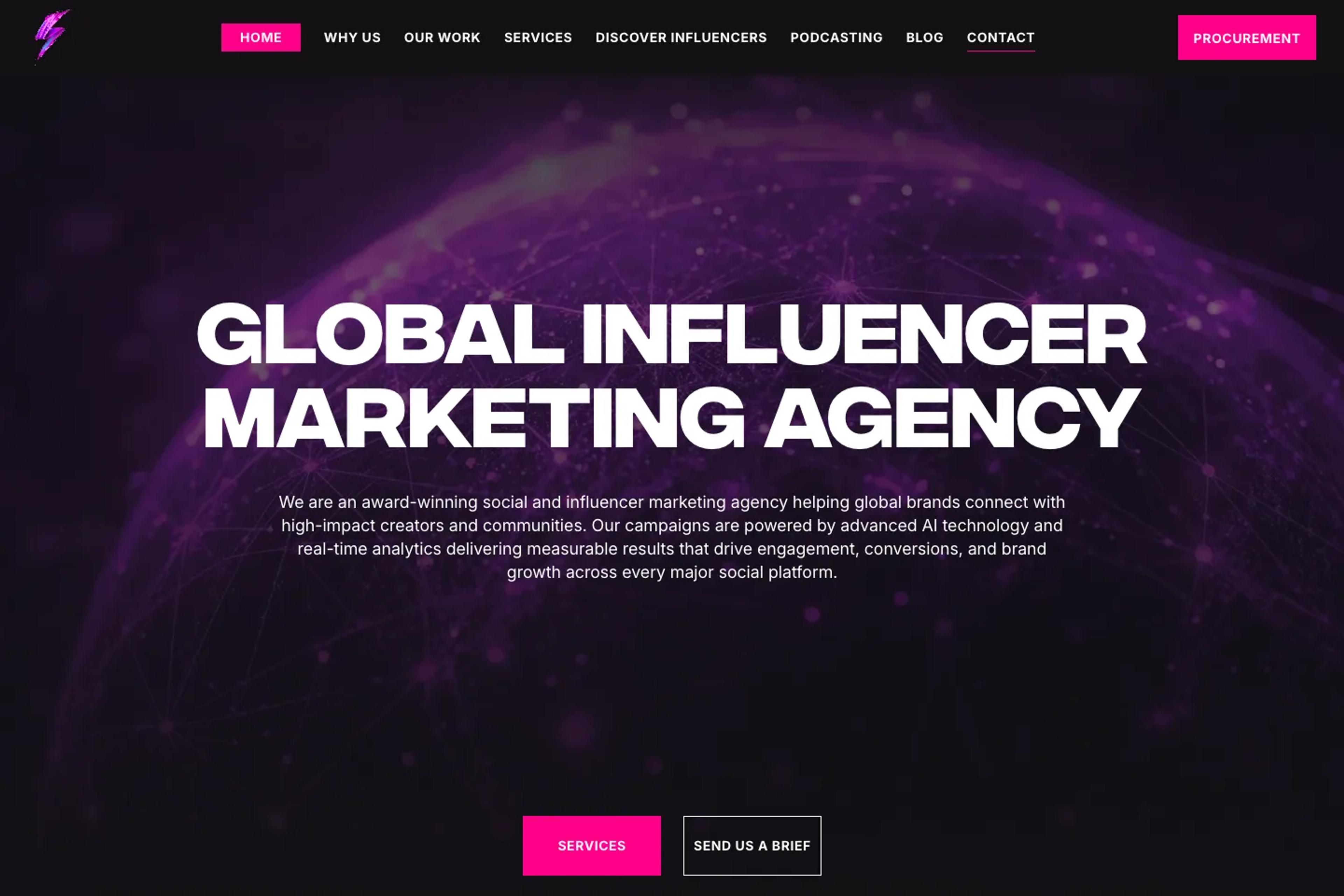 Socially Powerful website homepage