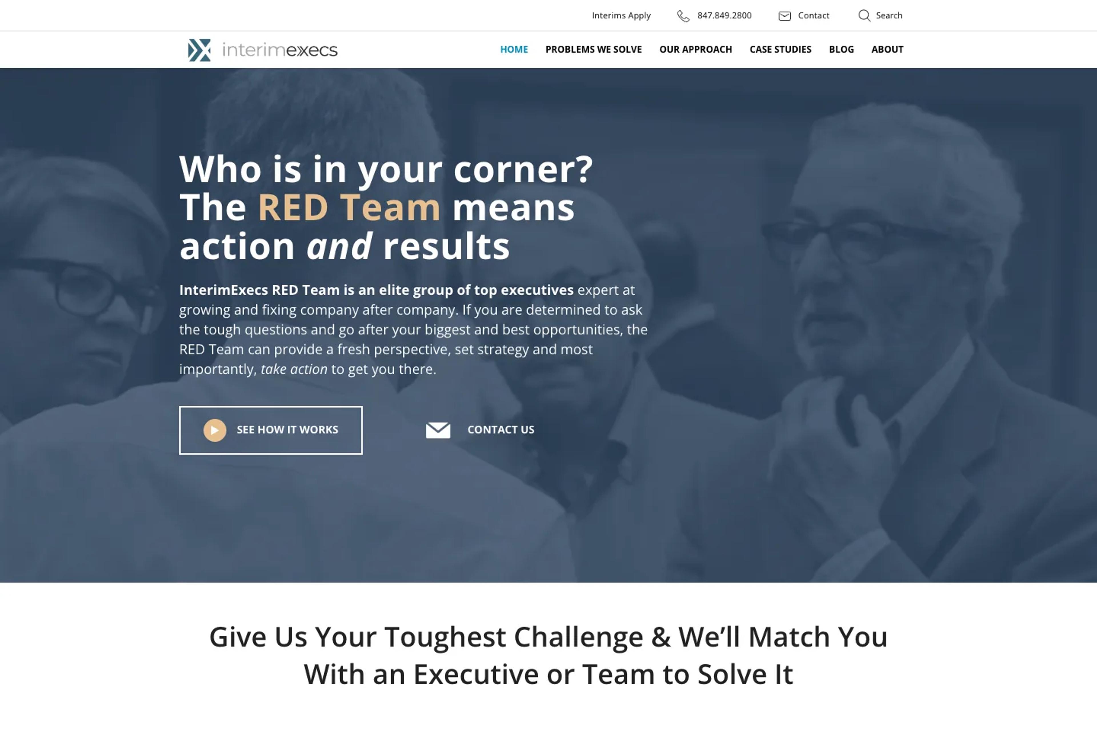 InterimExecs website homepage